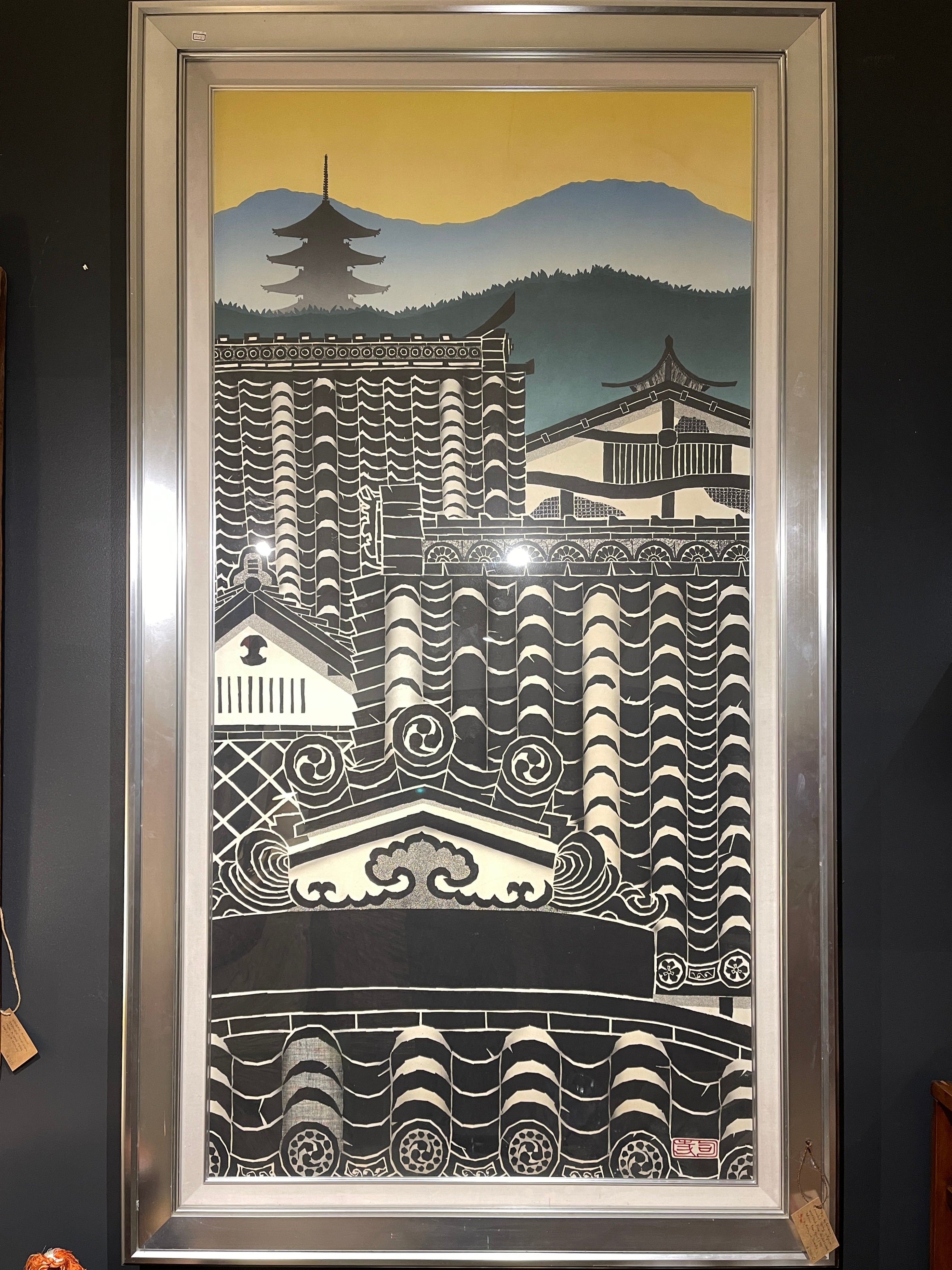 XLarge Japanese Woodblock Print By Katsujiro Terashi