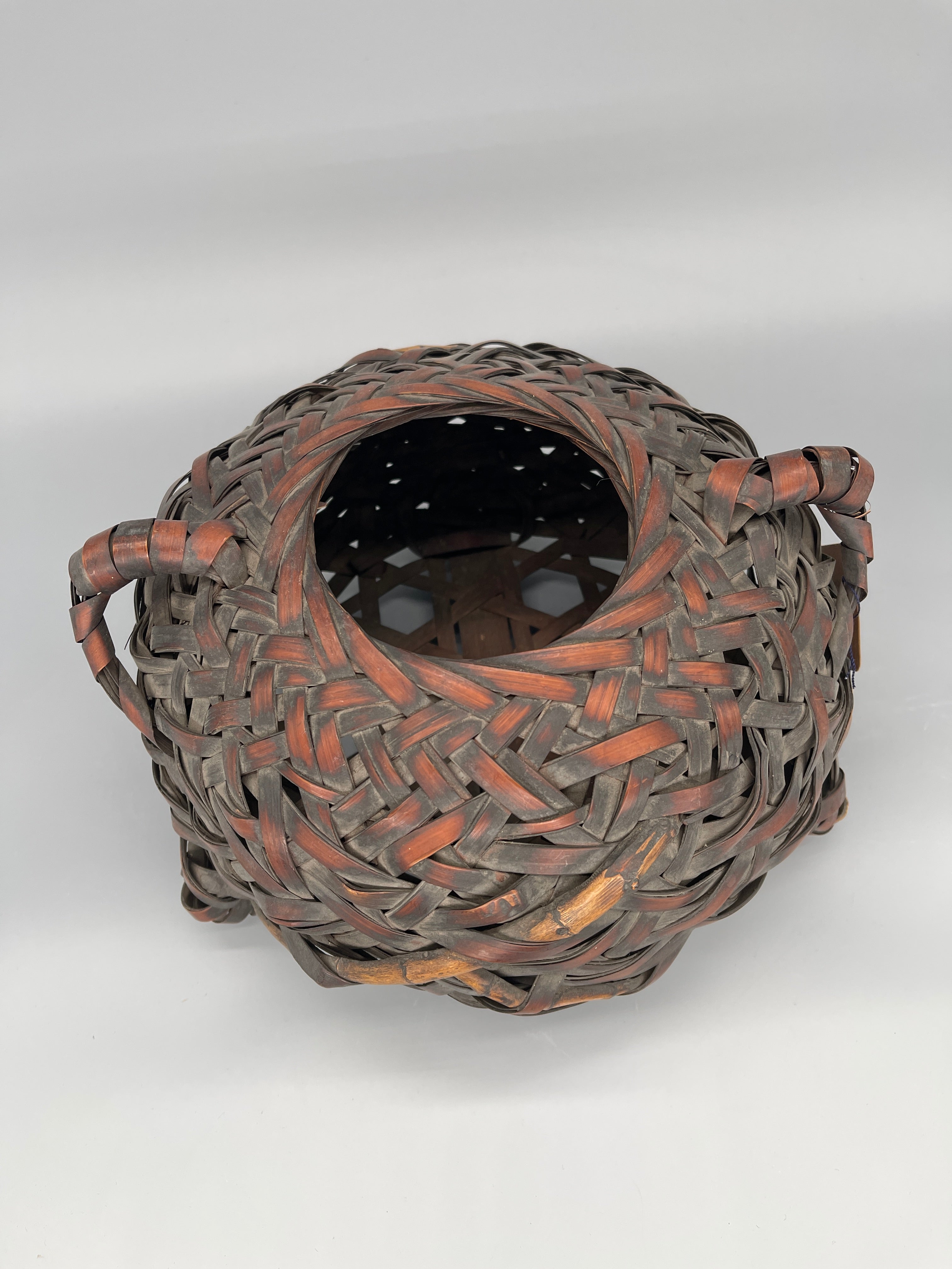 Vintage Japanese Woven Bamboo Ikebana Basket