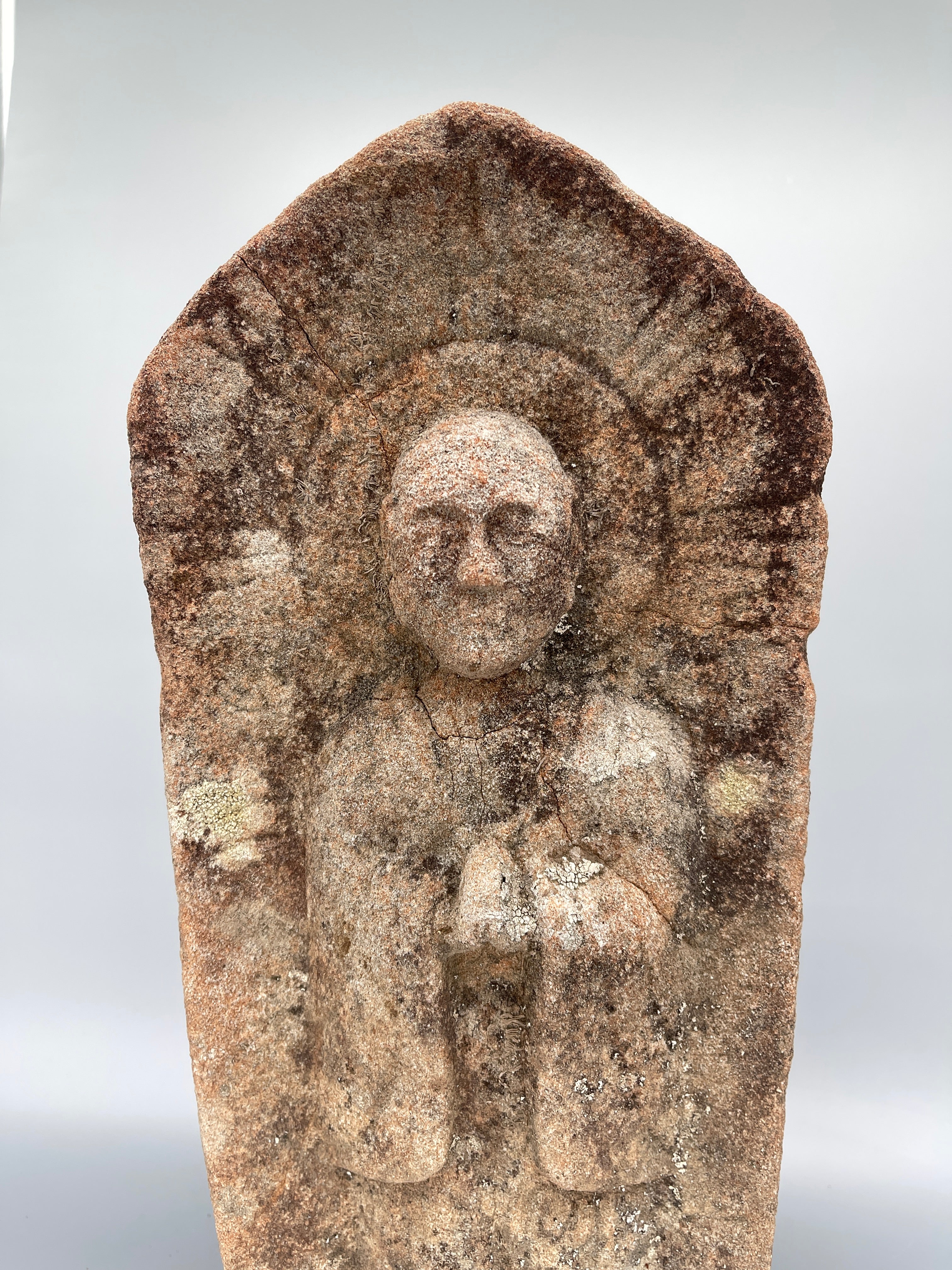 Antique Japanese Stone Carving Statue Of Jizo