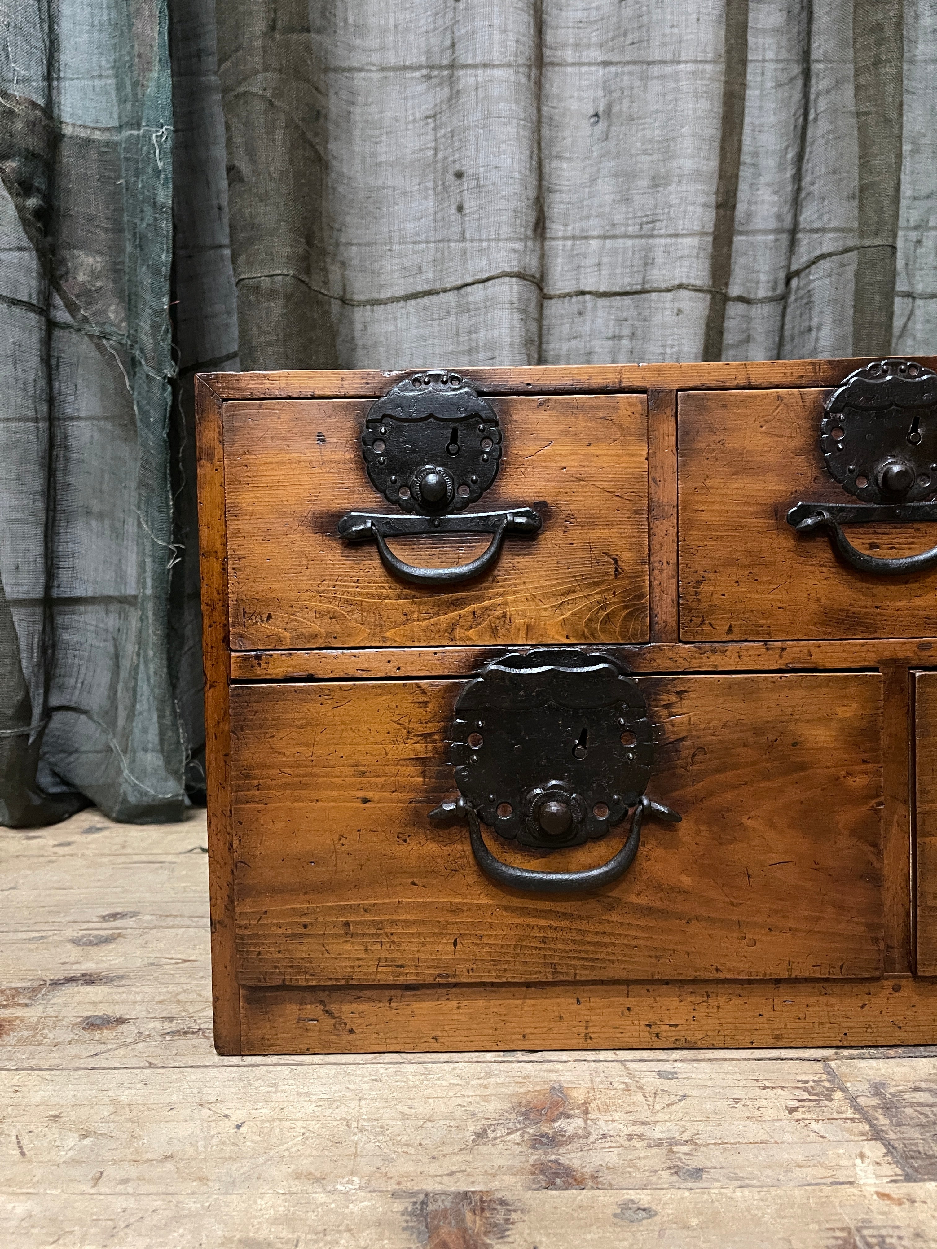 Antique Japanese Merchant's 5 Drawer Document Chest - Cypress | Meiji, late 19th Century