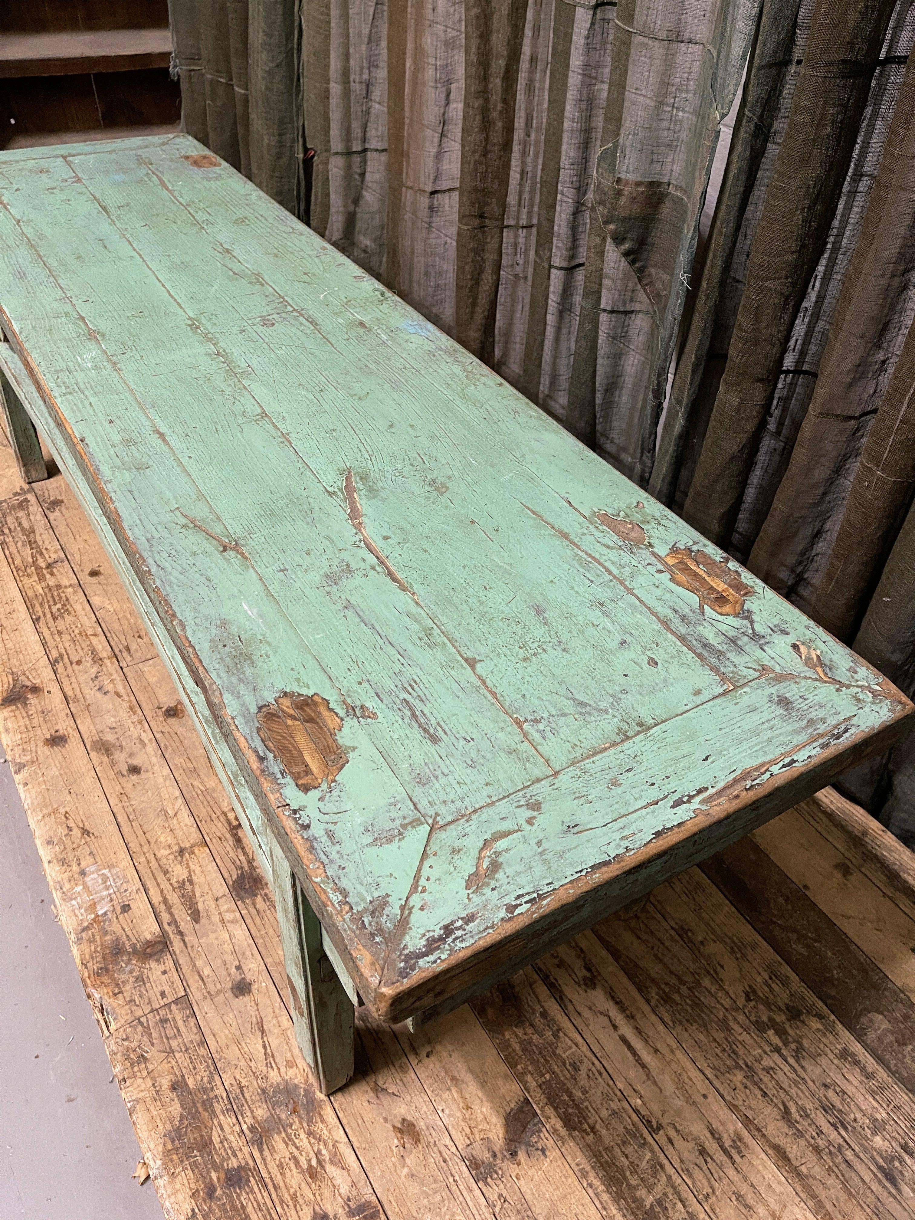 Antique Chinese Painted Bench, Elm