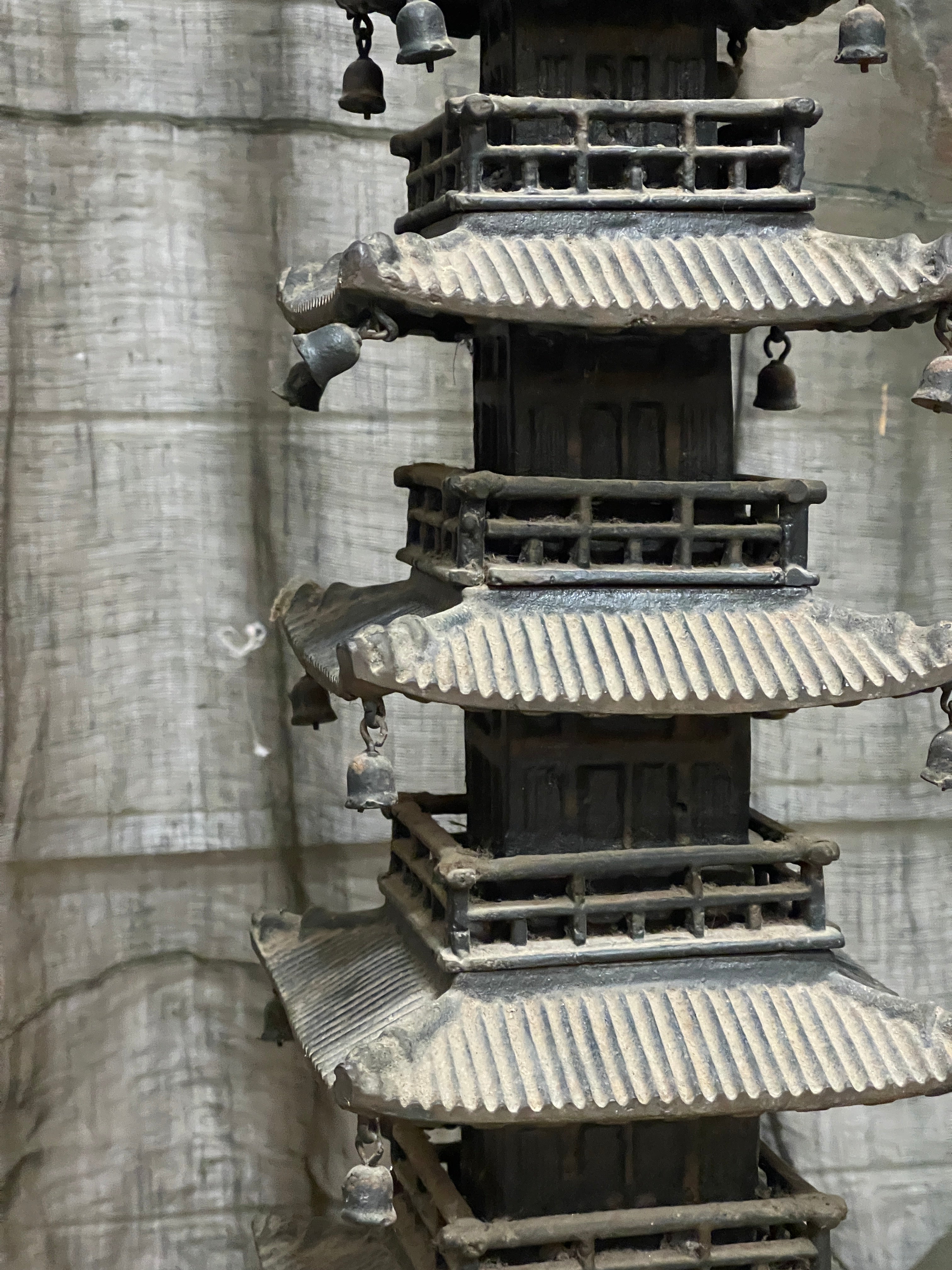 Vintage Japanese Pagoda Statue - Iron | Midcentury