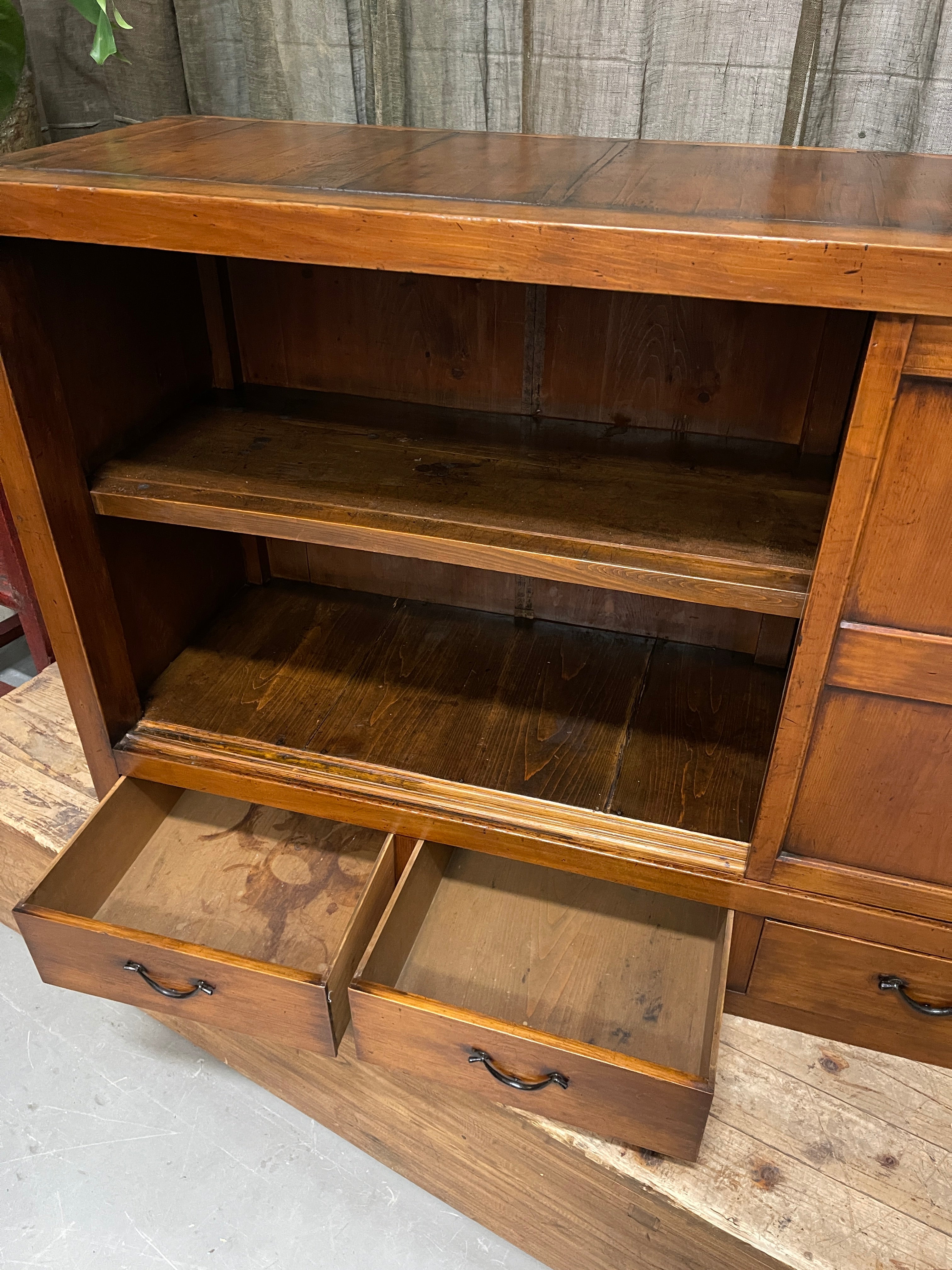 Antique Japanese Sideboard From Gifu- Cypress | Meiji