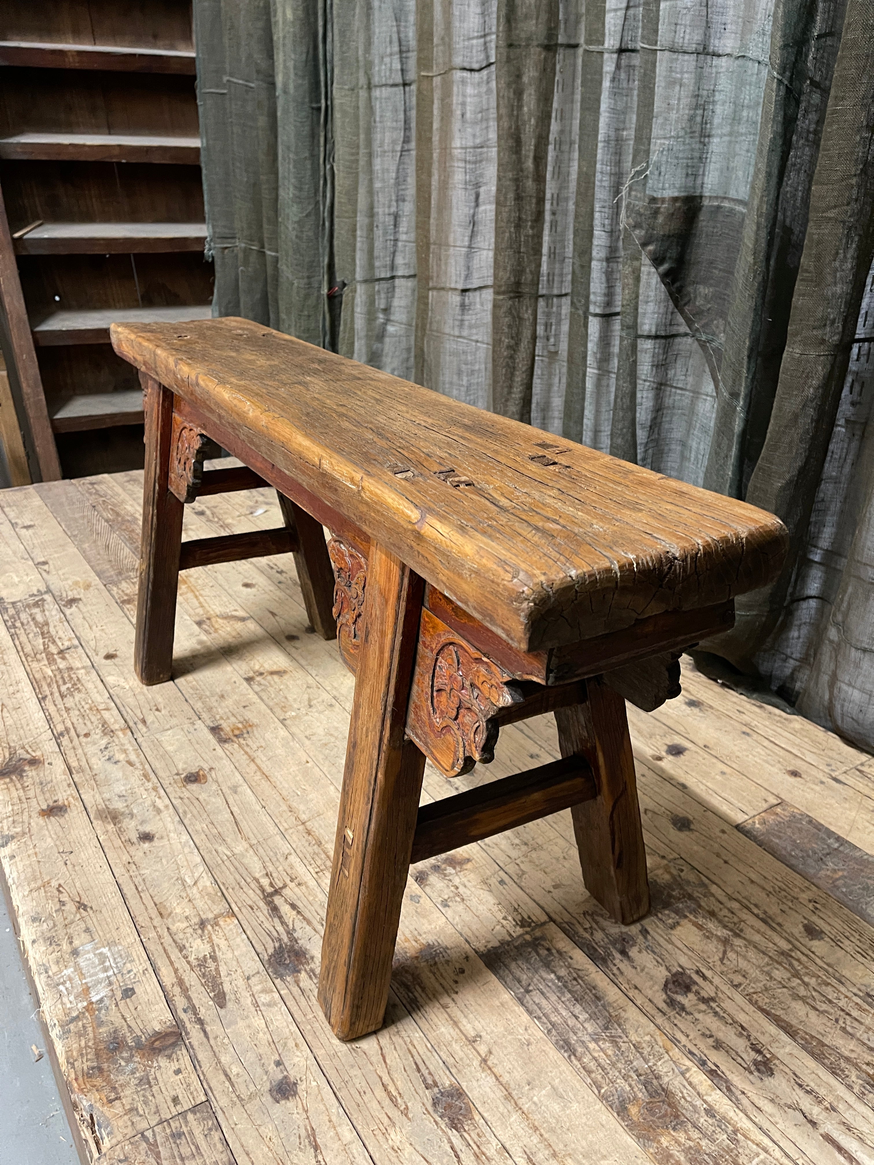 Antique Chinese Bench, Elm