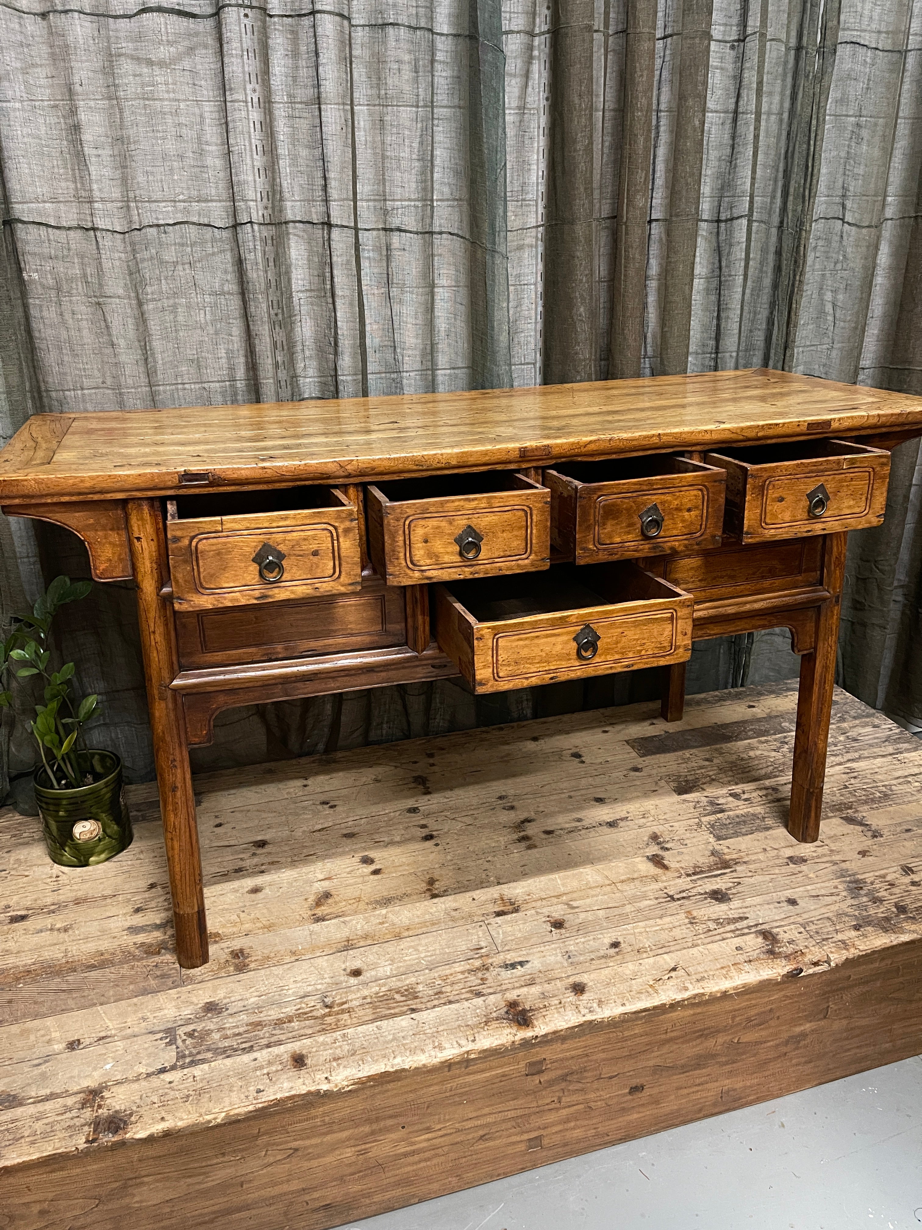 Antique Provincial Chinese Hall Table - Elm & Poplar