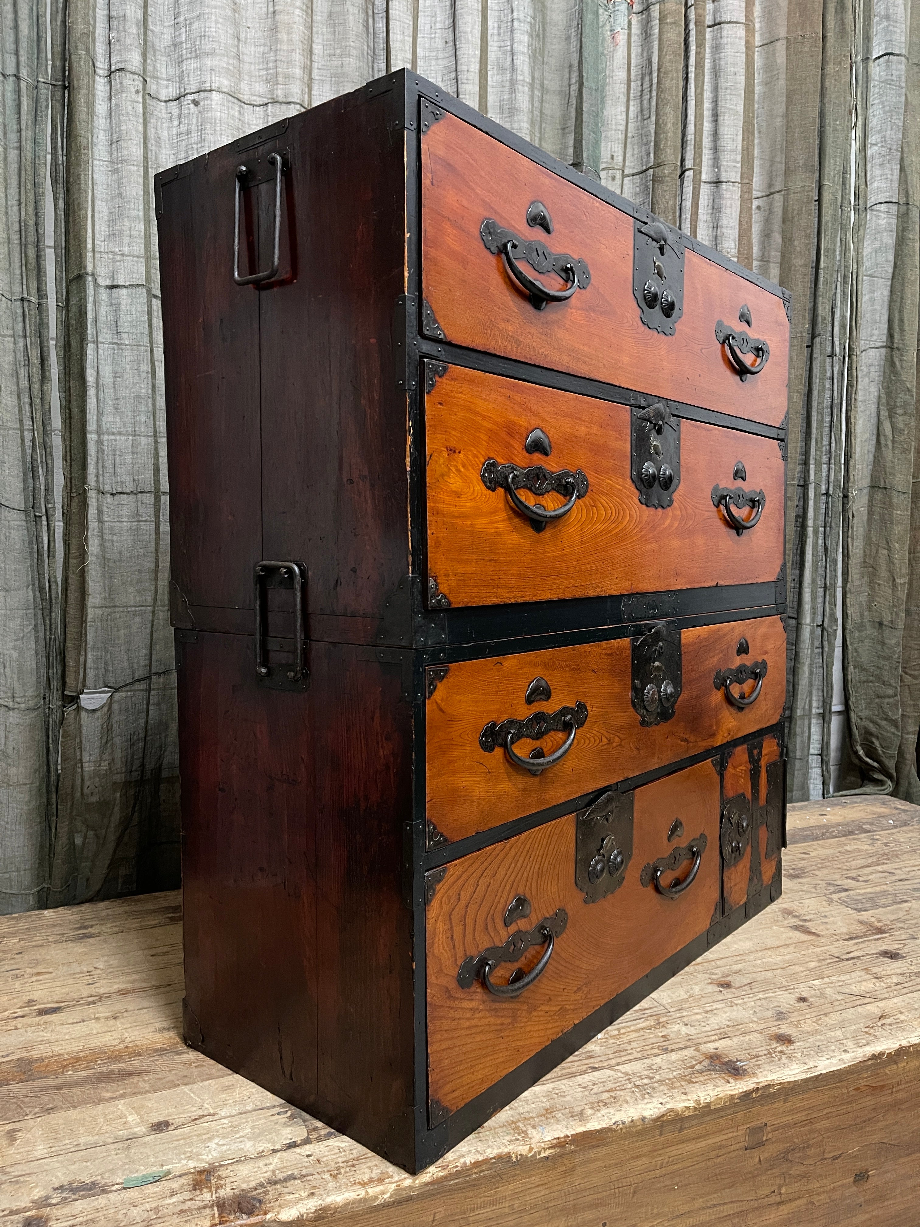 Nihon Matsu Isho Dansu, Japanese Kimono Storage Chest-on-Chest - Cypress & Elm | Meiji