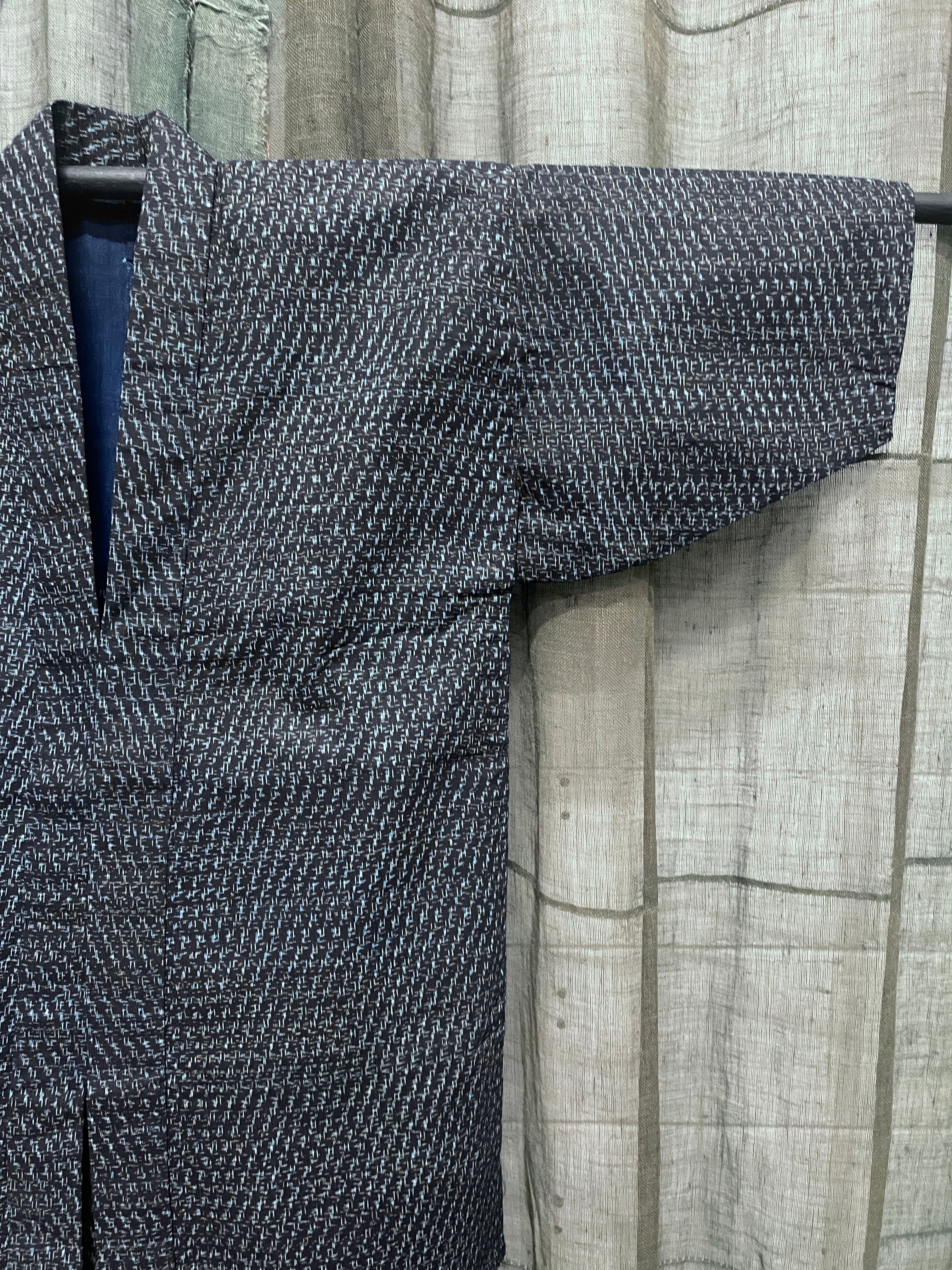 Vintage Japanese Kasuri Cotton Noragi Jacket | Indigo