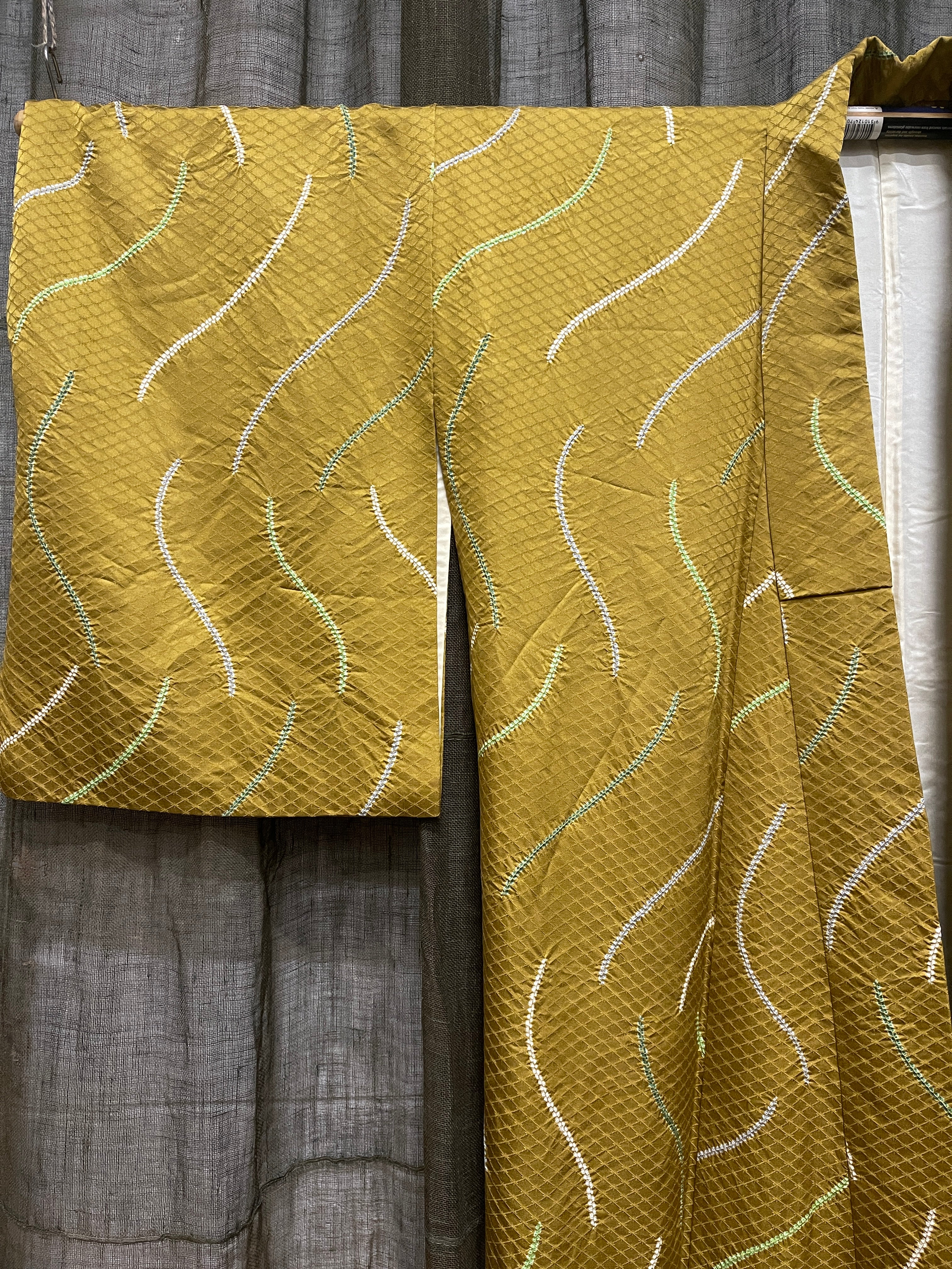 Vintage Japanese Silk Kimono | Mustard