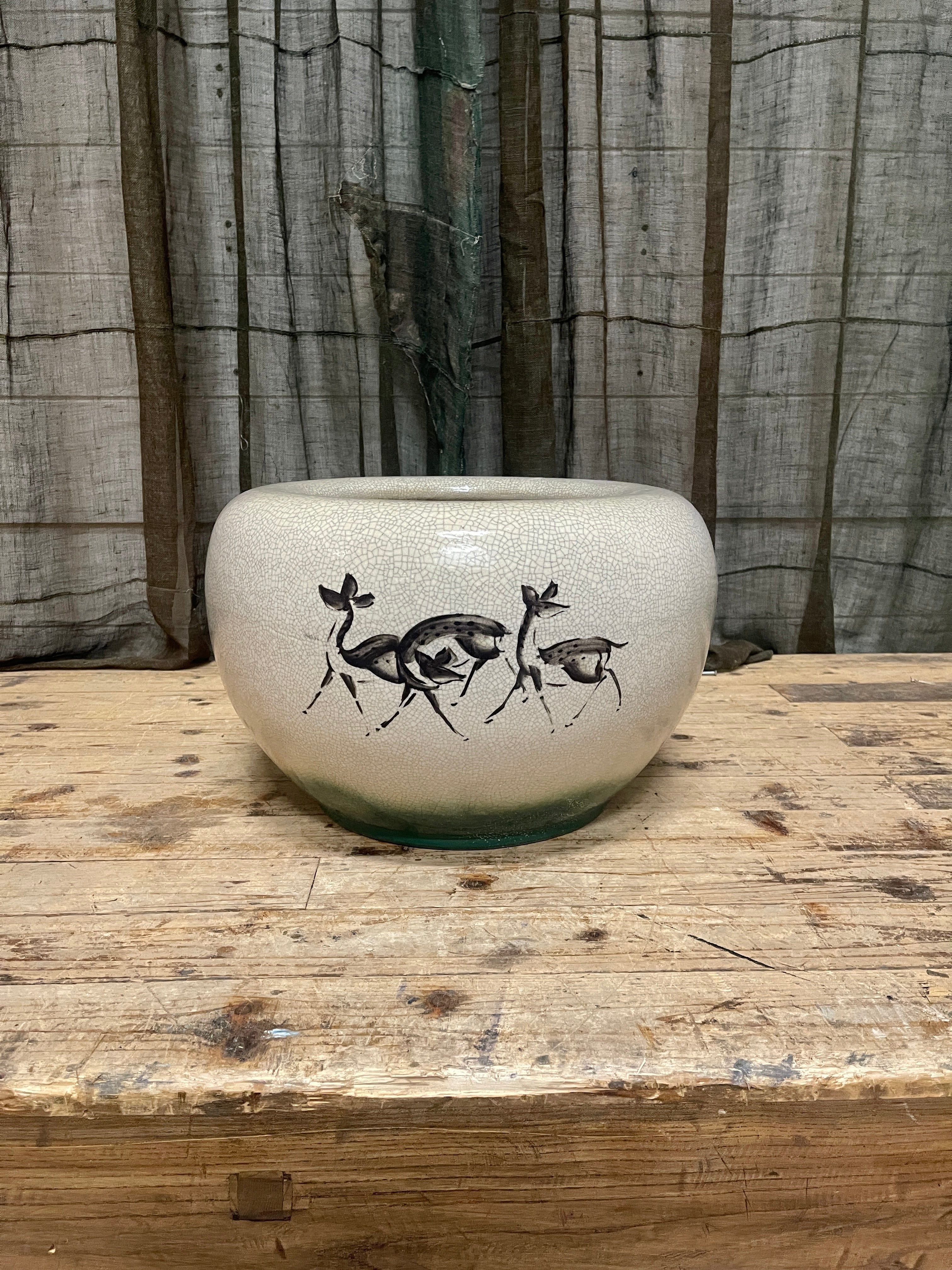 Japanese Oribe Porcelain Hibachi | c.1960