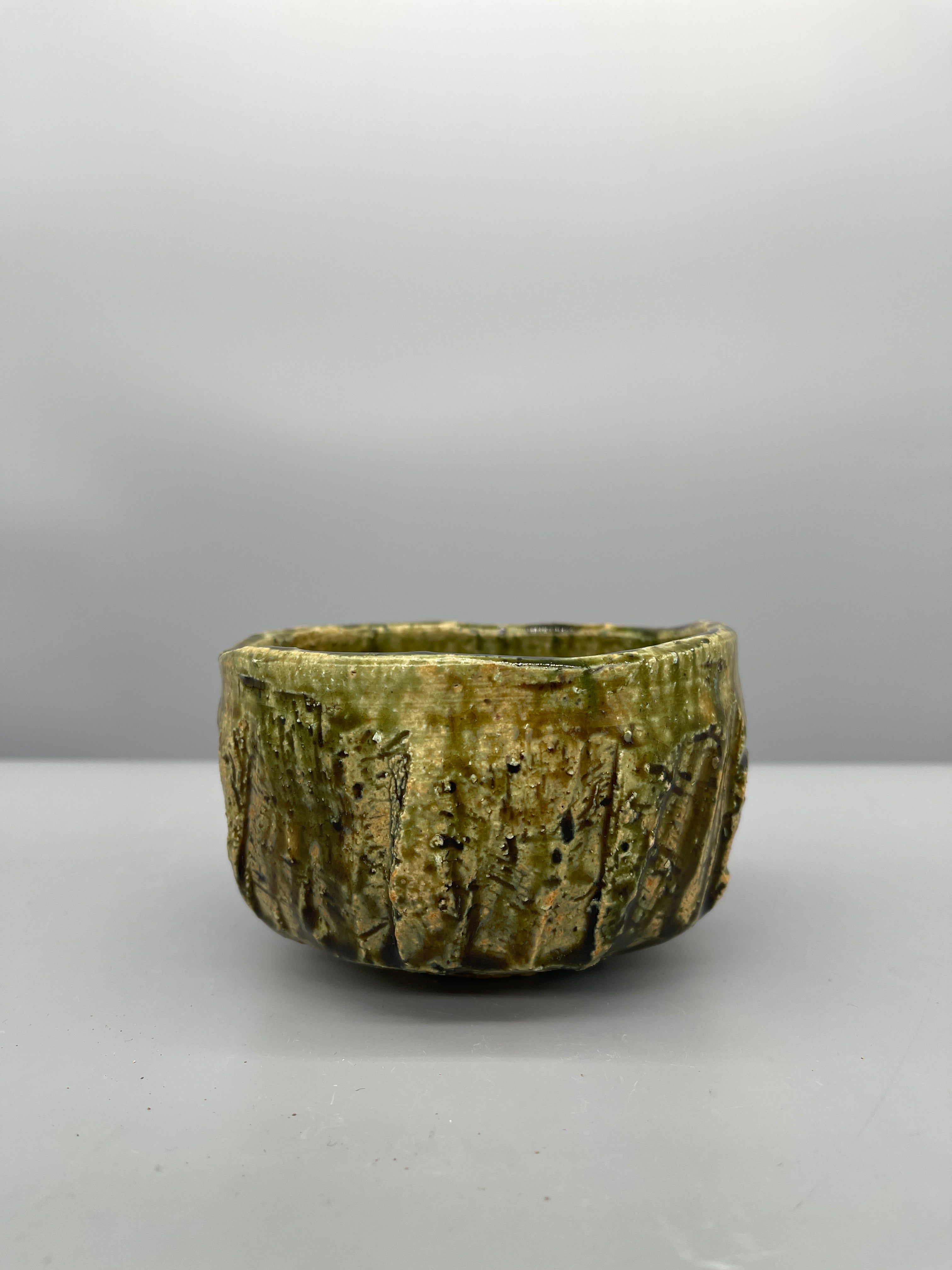 Japanese Chawan, Tea Bowl - Oribe Ware