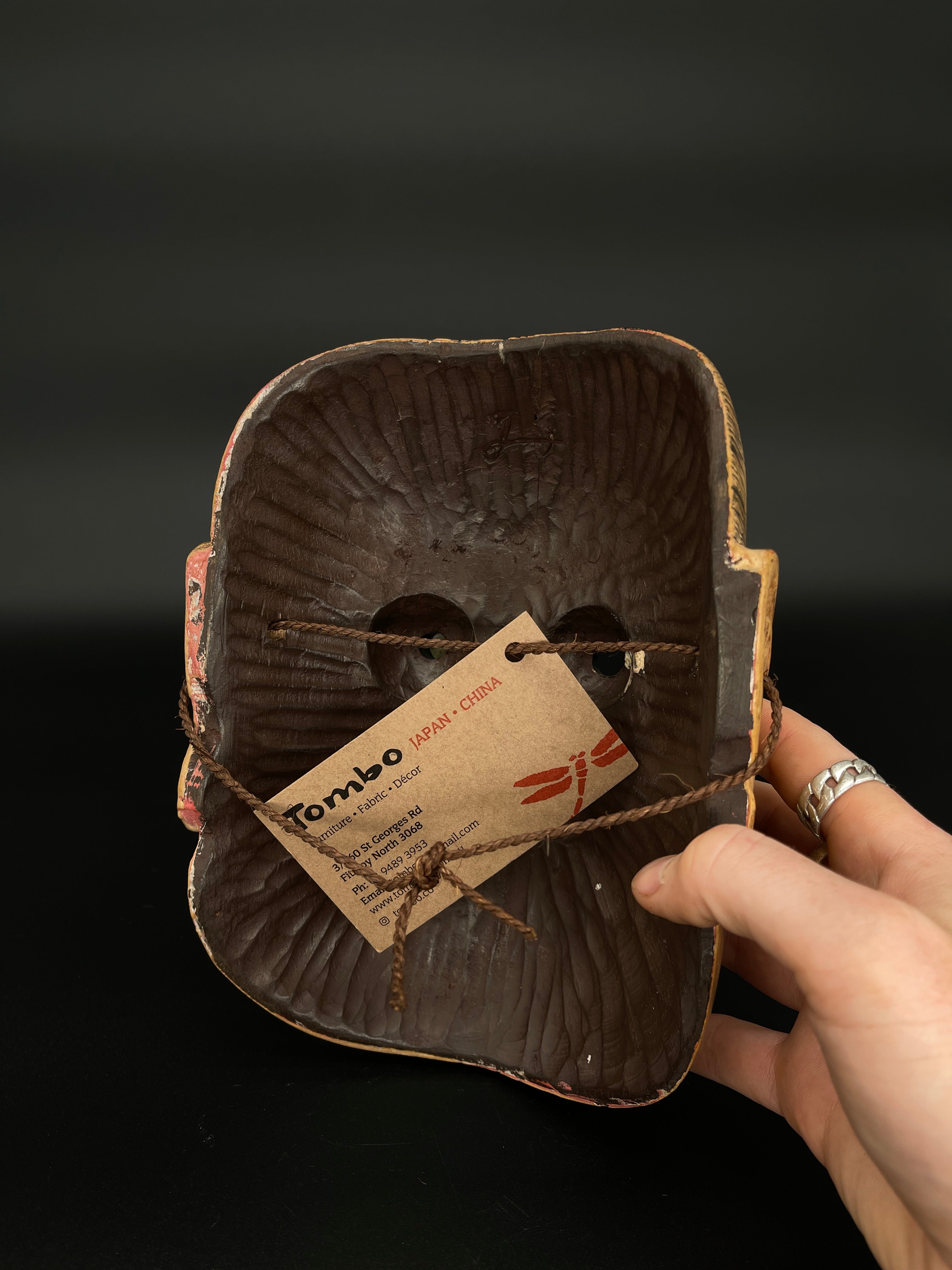 Vintage Japanese Noh Mask - O Beshimi