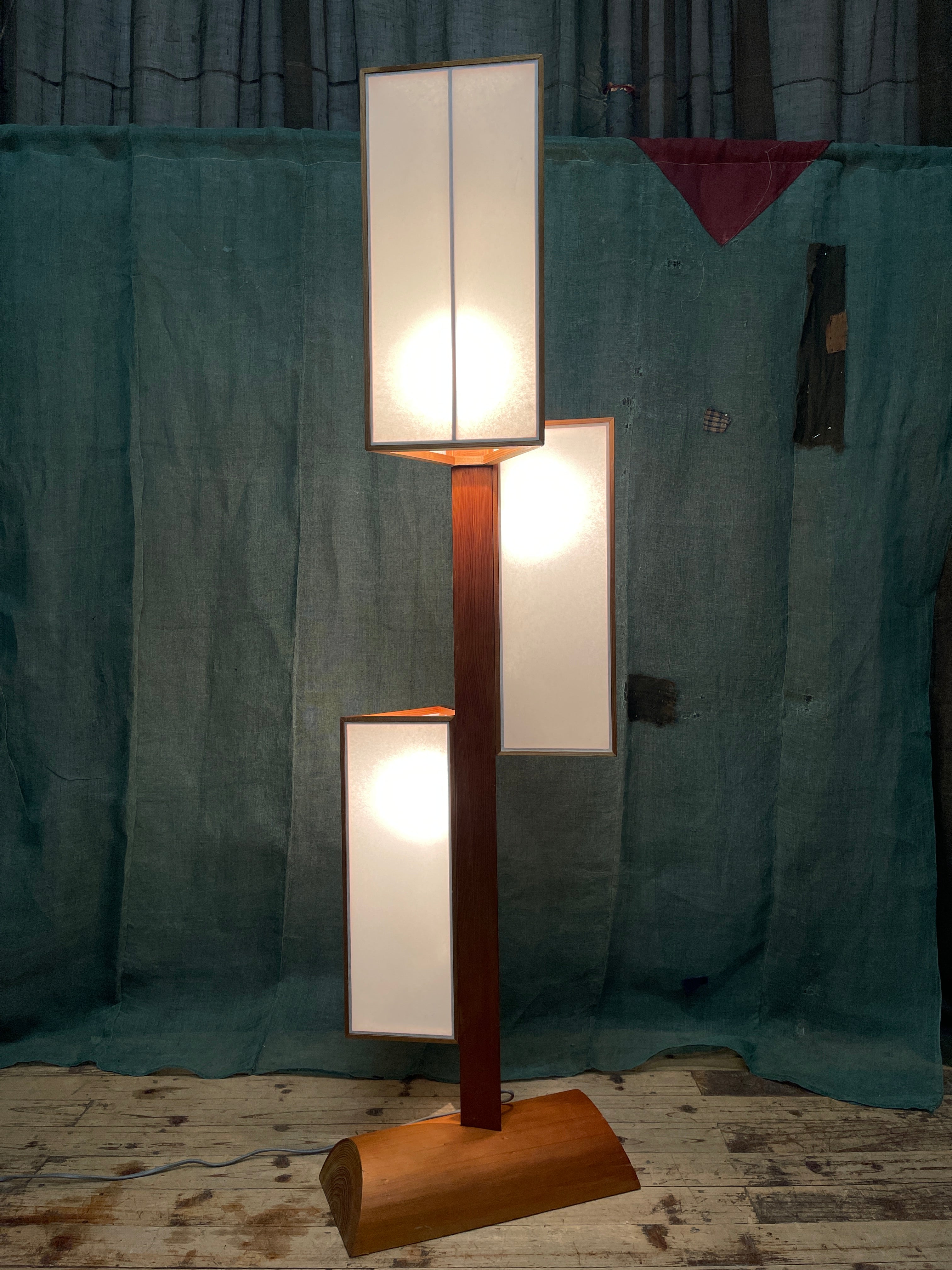 Vintage Japanese Floor Lamp| Paper & Wood