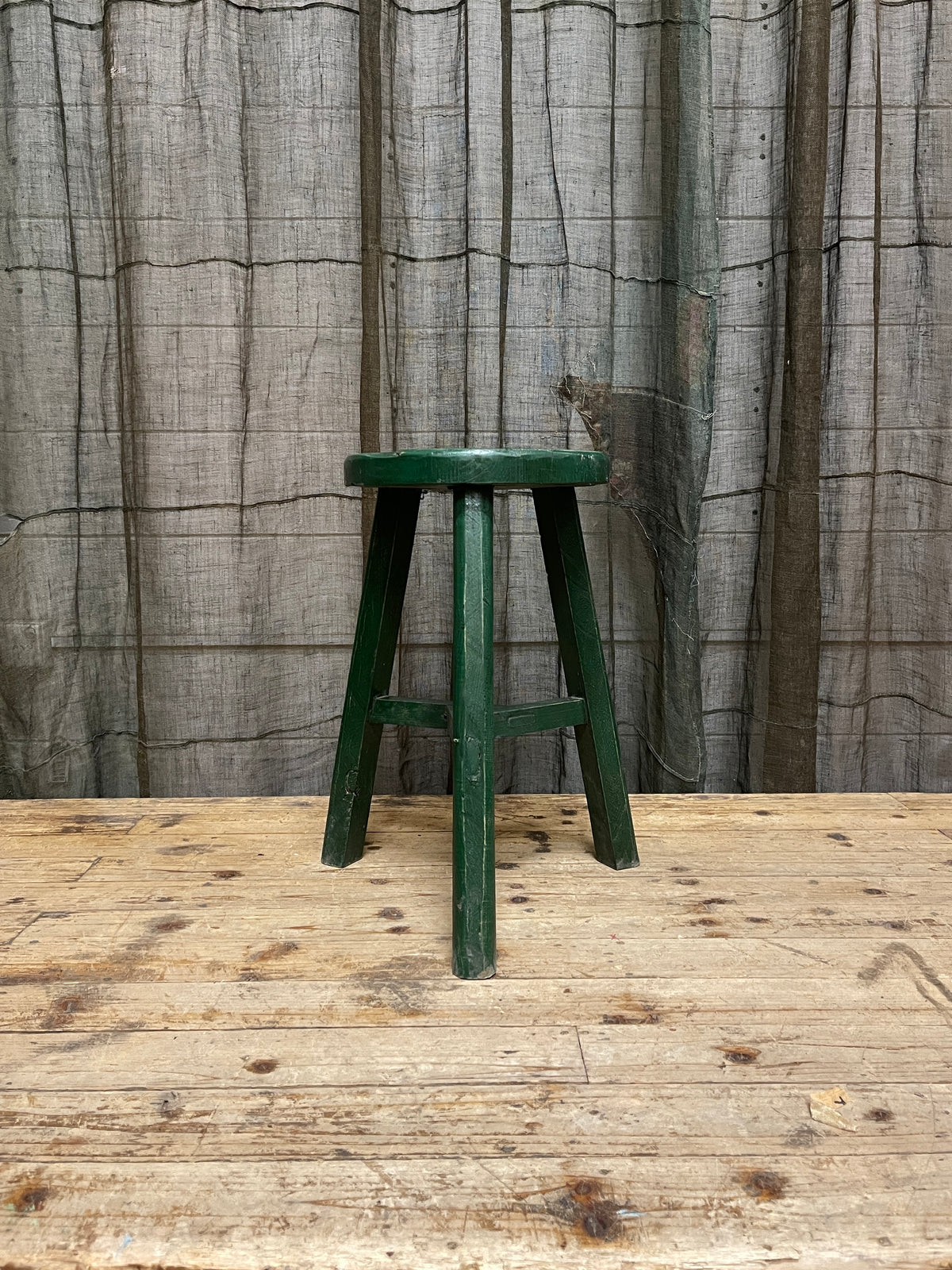 Chinese Provincial Stool - Green