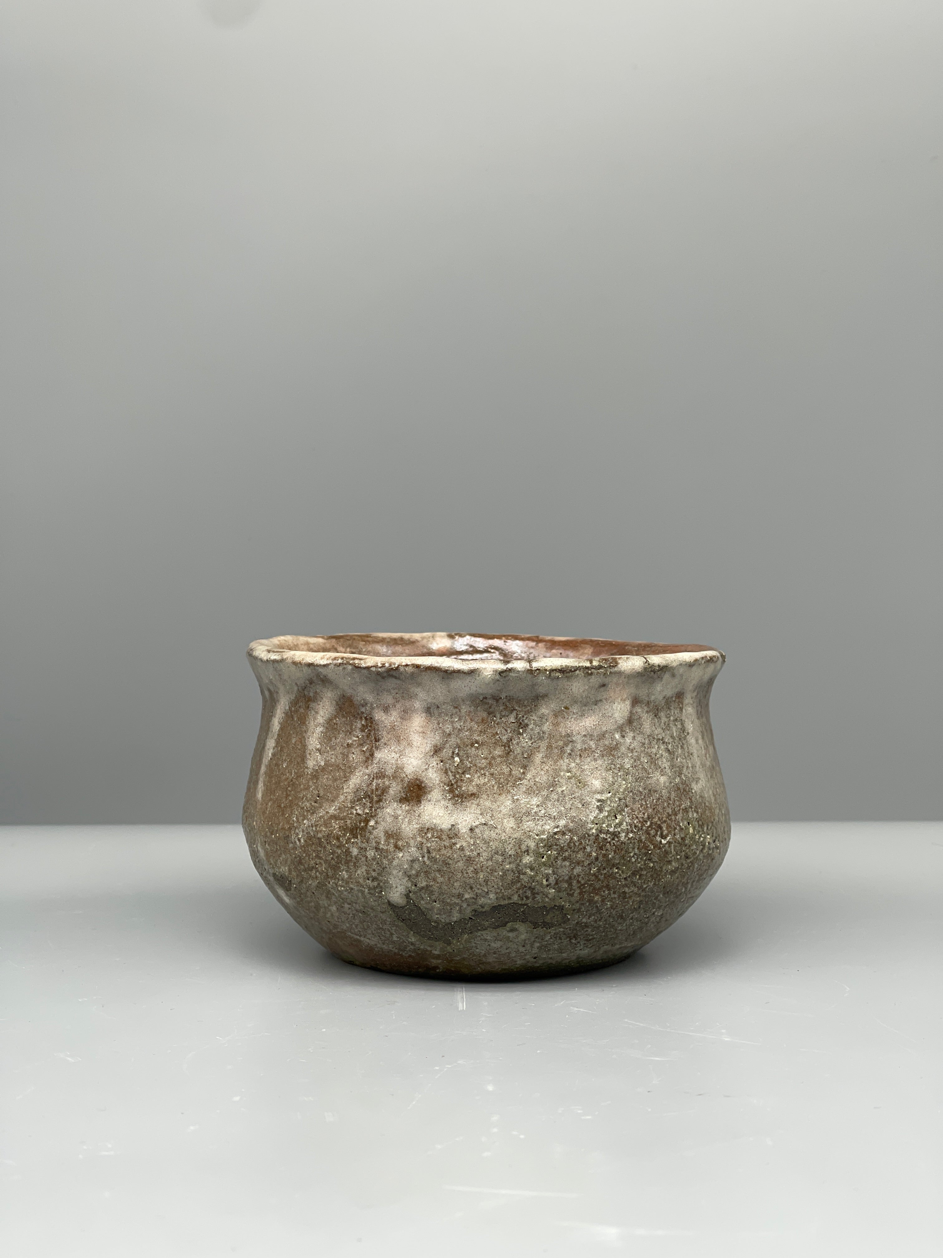 Vintage Japanese Chawan Tea Bowl - Stoneware, Pale Ash Glaze