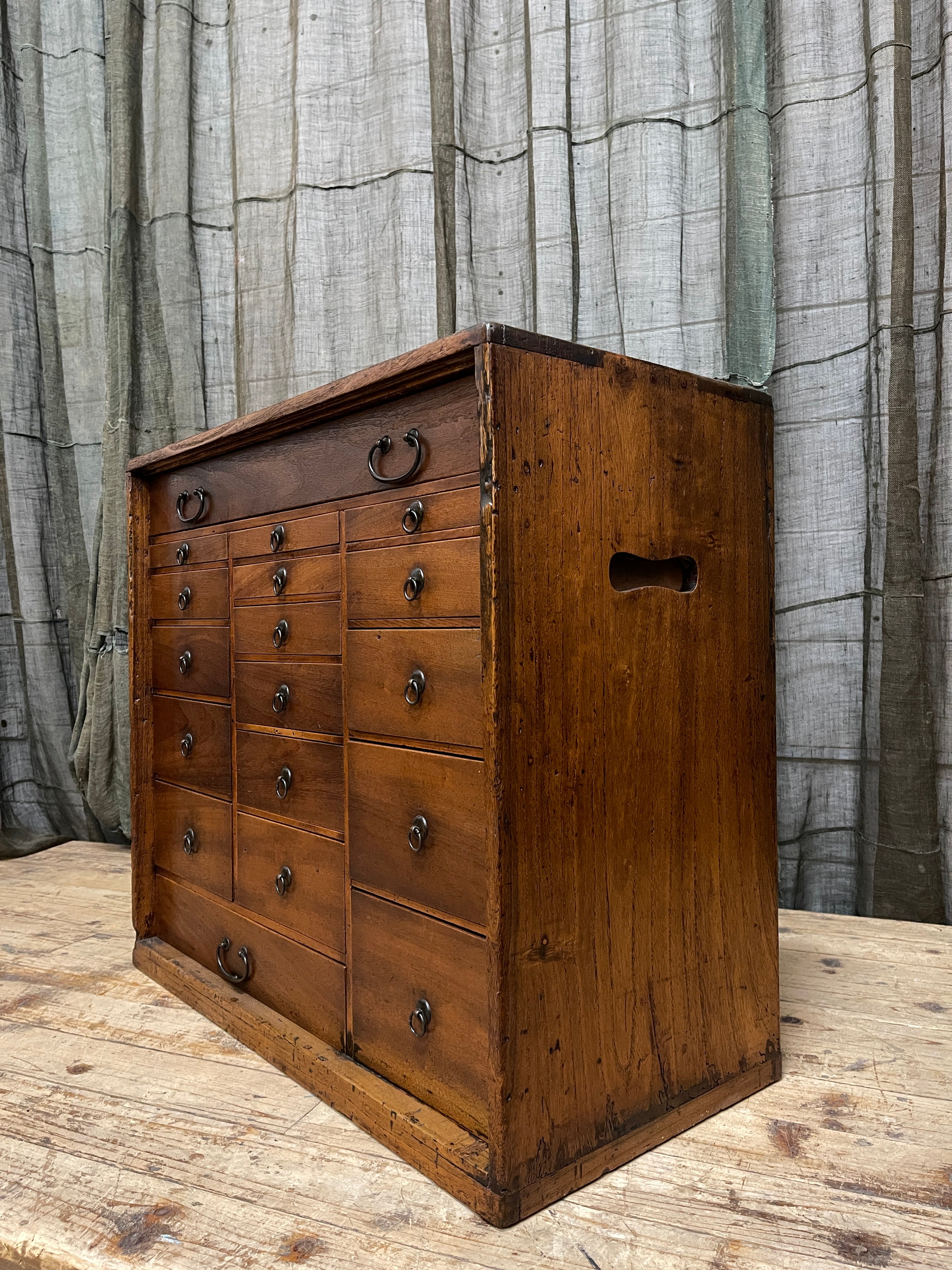 Antique Japanese Multi Drawer Chest - Paulownia & Elm | Meiji c.1900