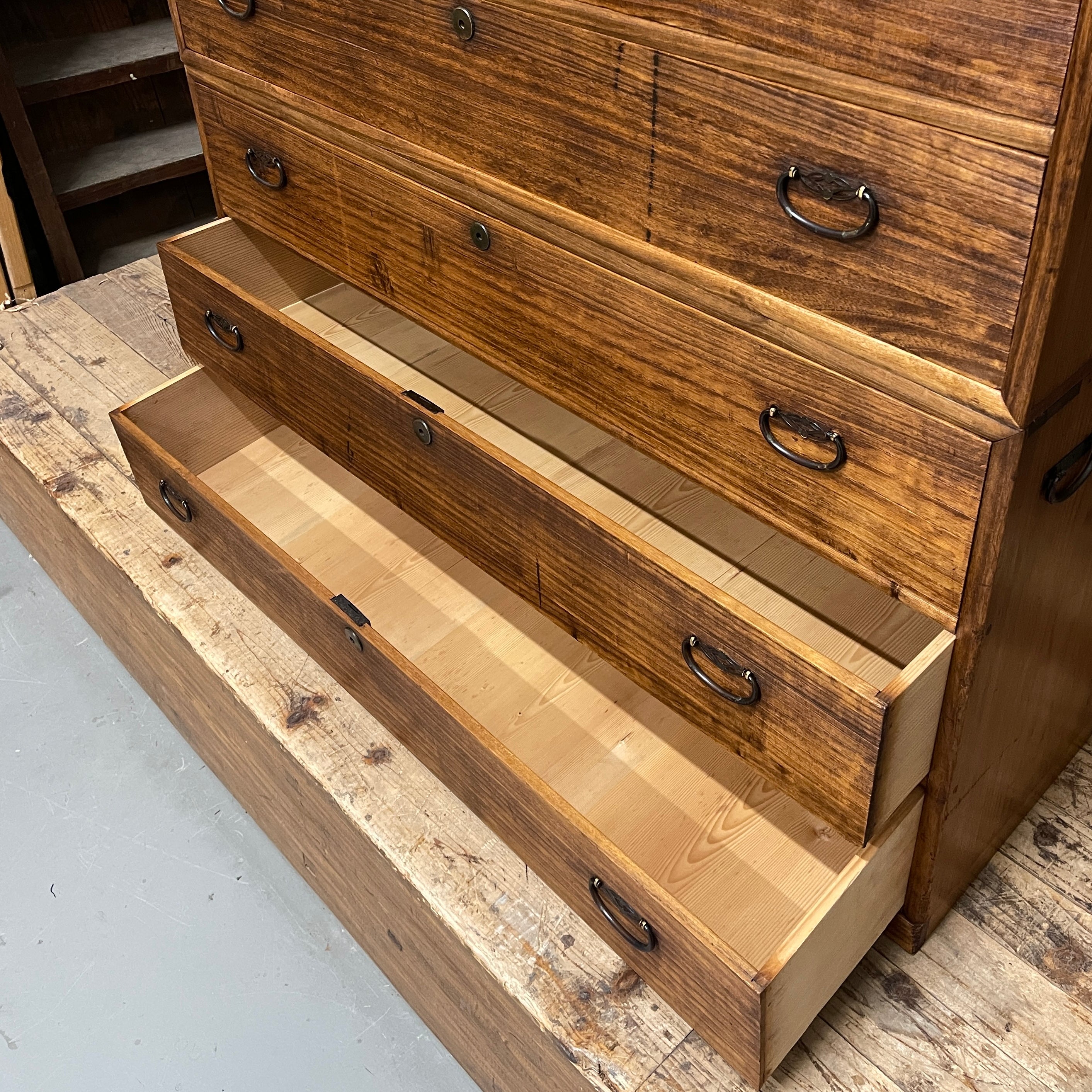 Japanese Three-Piece Kimono Chest of Drawers - Paulownia & Cypress| 1930's