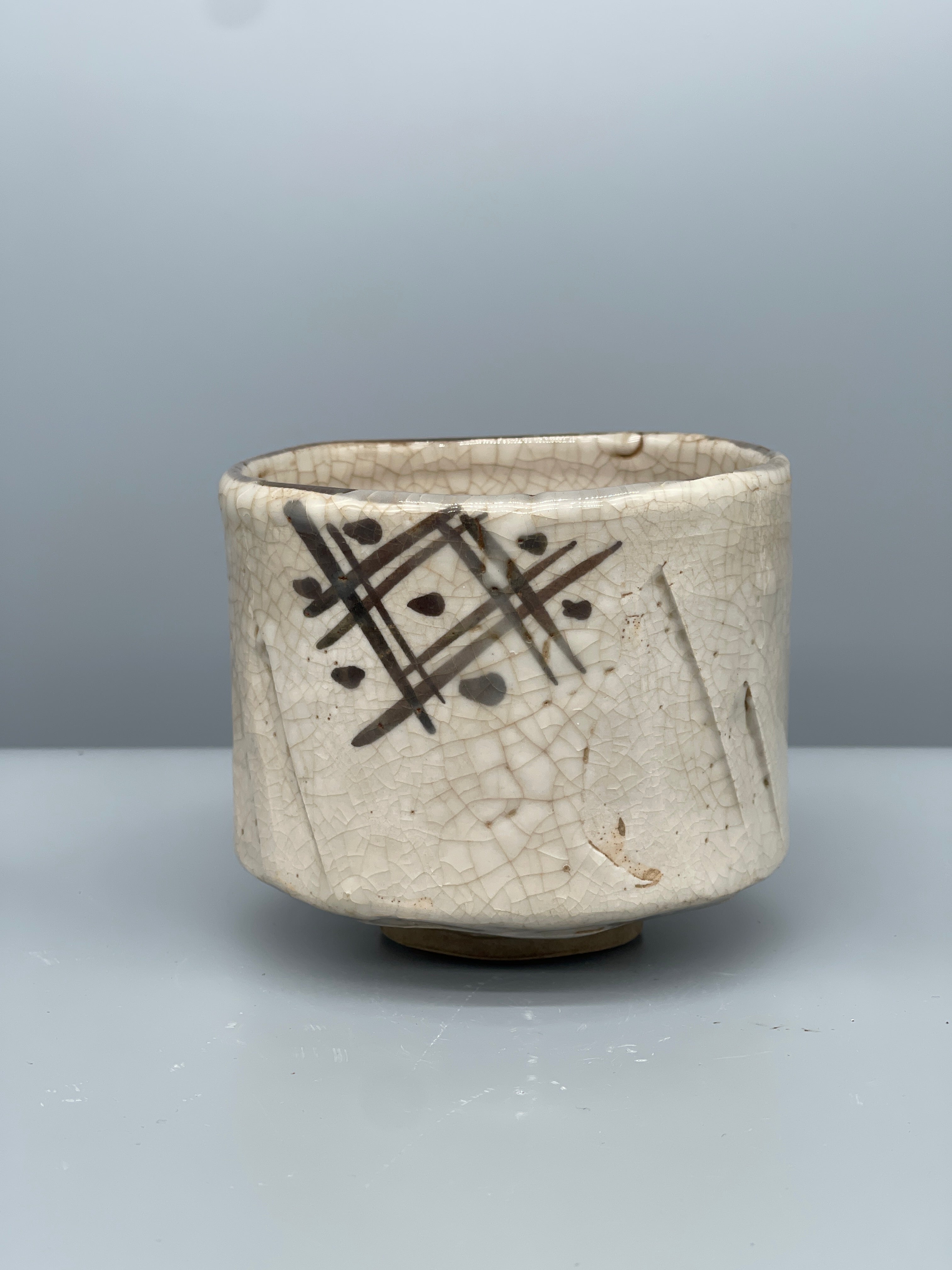 Vintage Japanese Chawan Tea Bowl, Shino Glaze