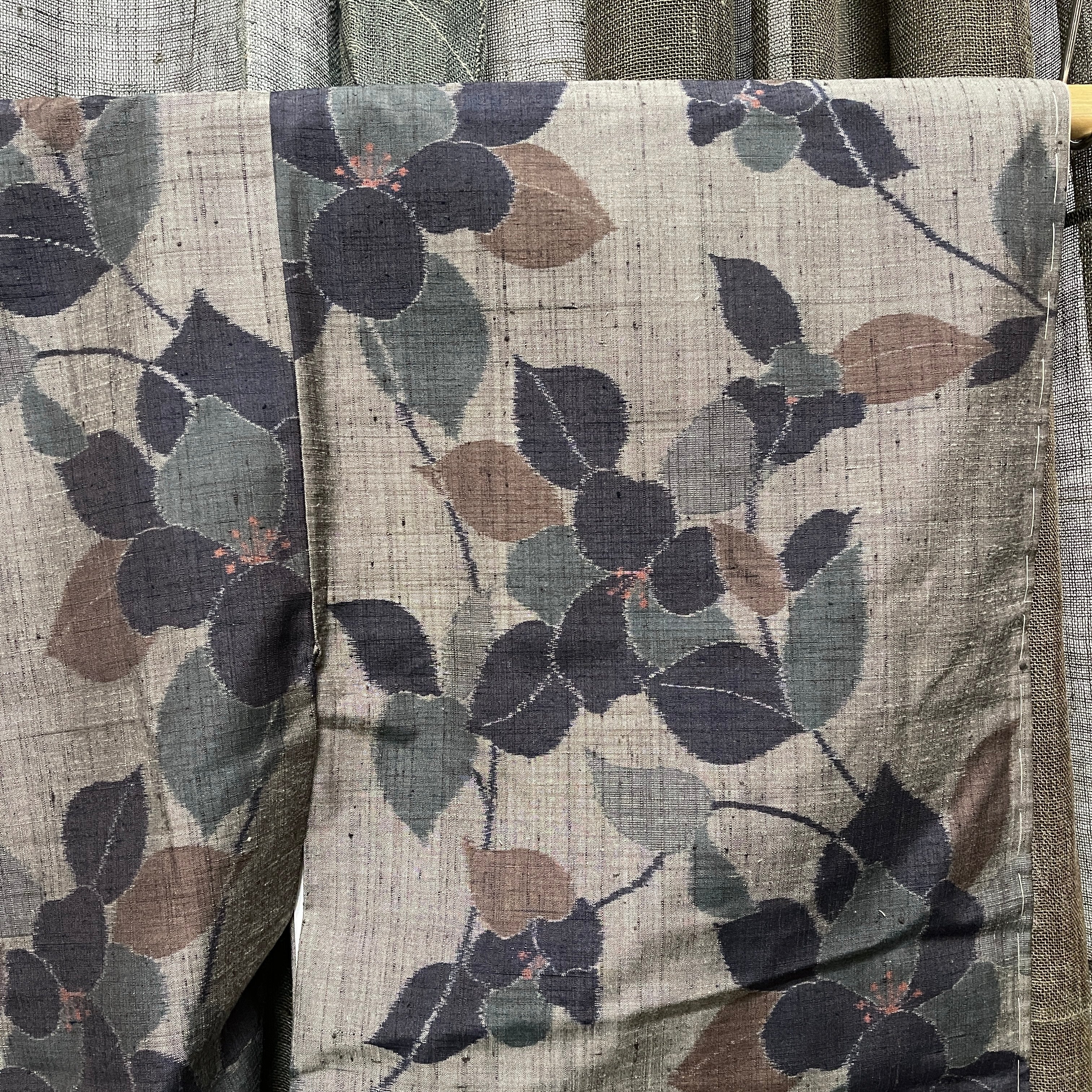 Vintage Japanese Silk Kimono - Grey Meisen Silk