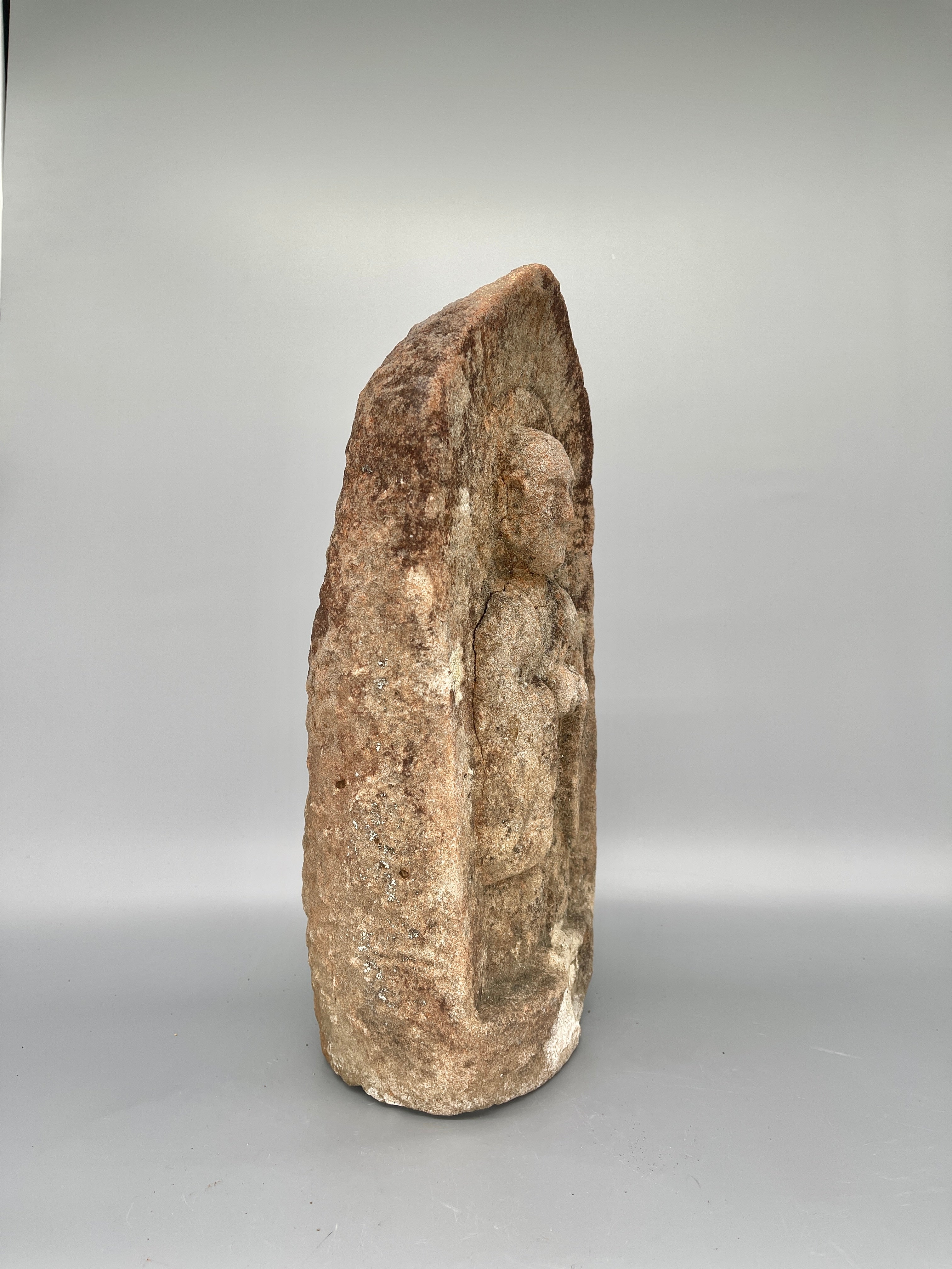 Antique Japanese Stone Carving Statue Of Jizo