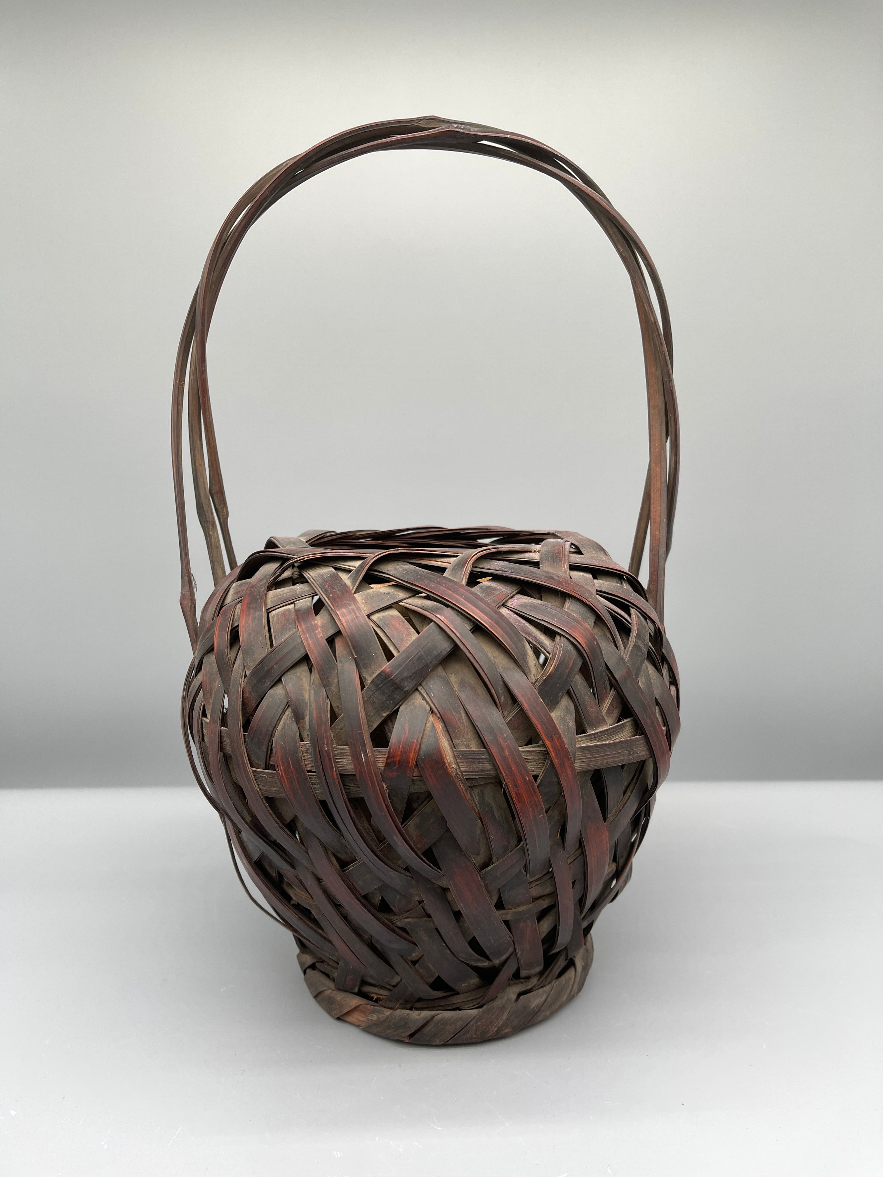 Vintage Japanese Woven Bamboo Ikebana Basket