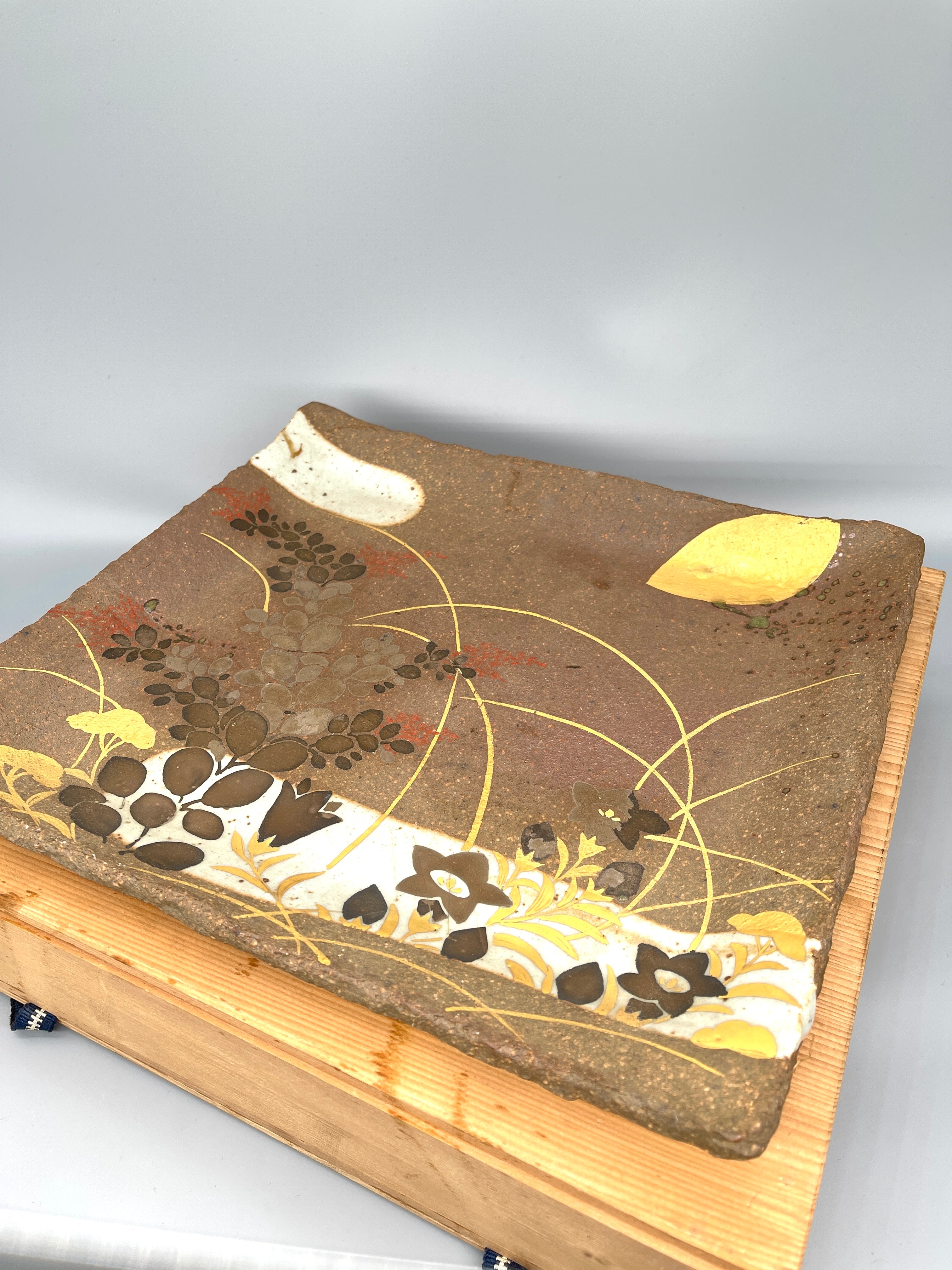 Vintage Japanese Square Plate, Kutani Ware