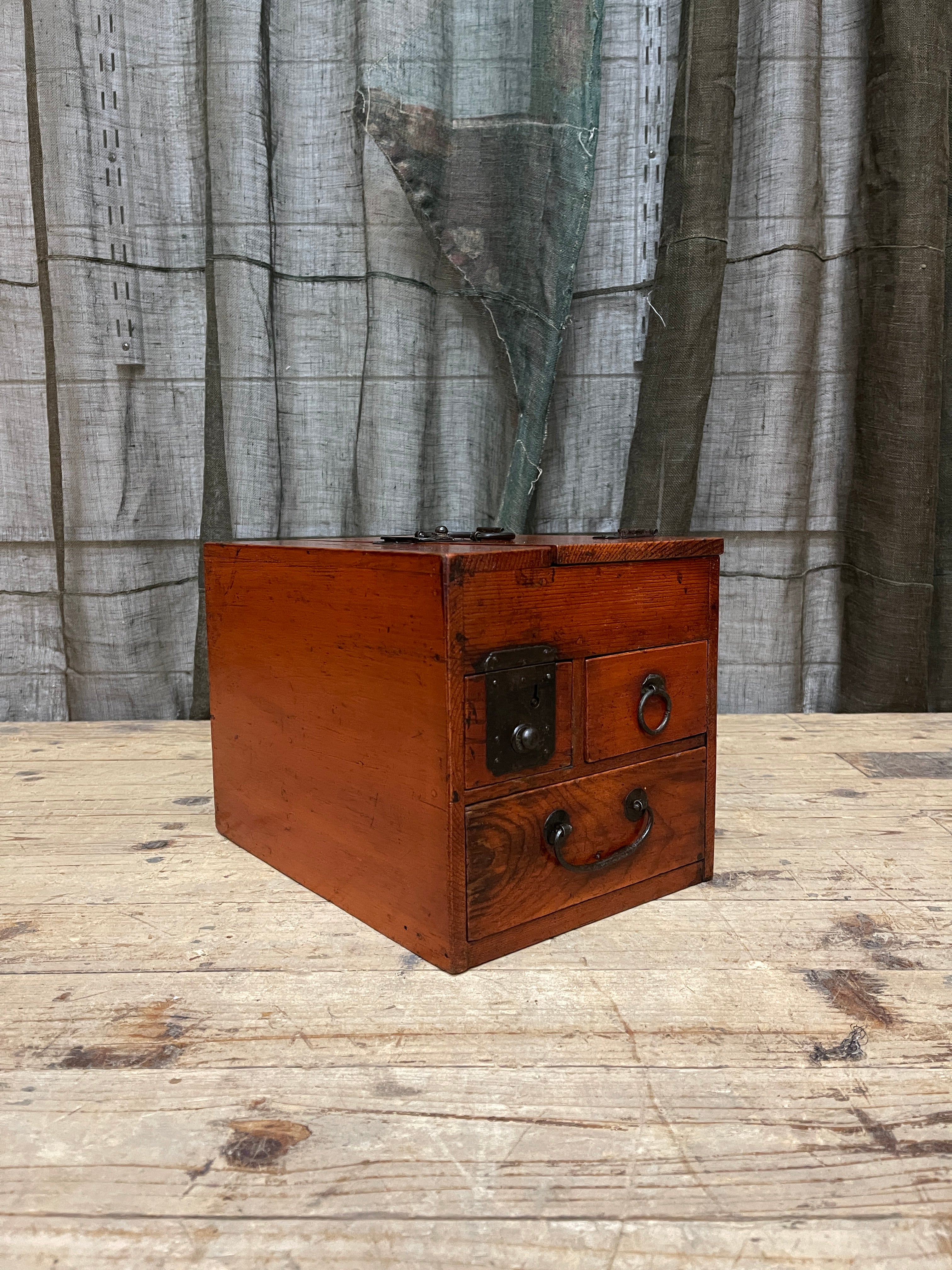 Suzuri Bako, Japanese Calligraphy Box - Elm | Meiji