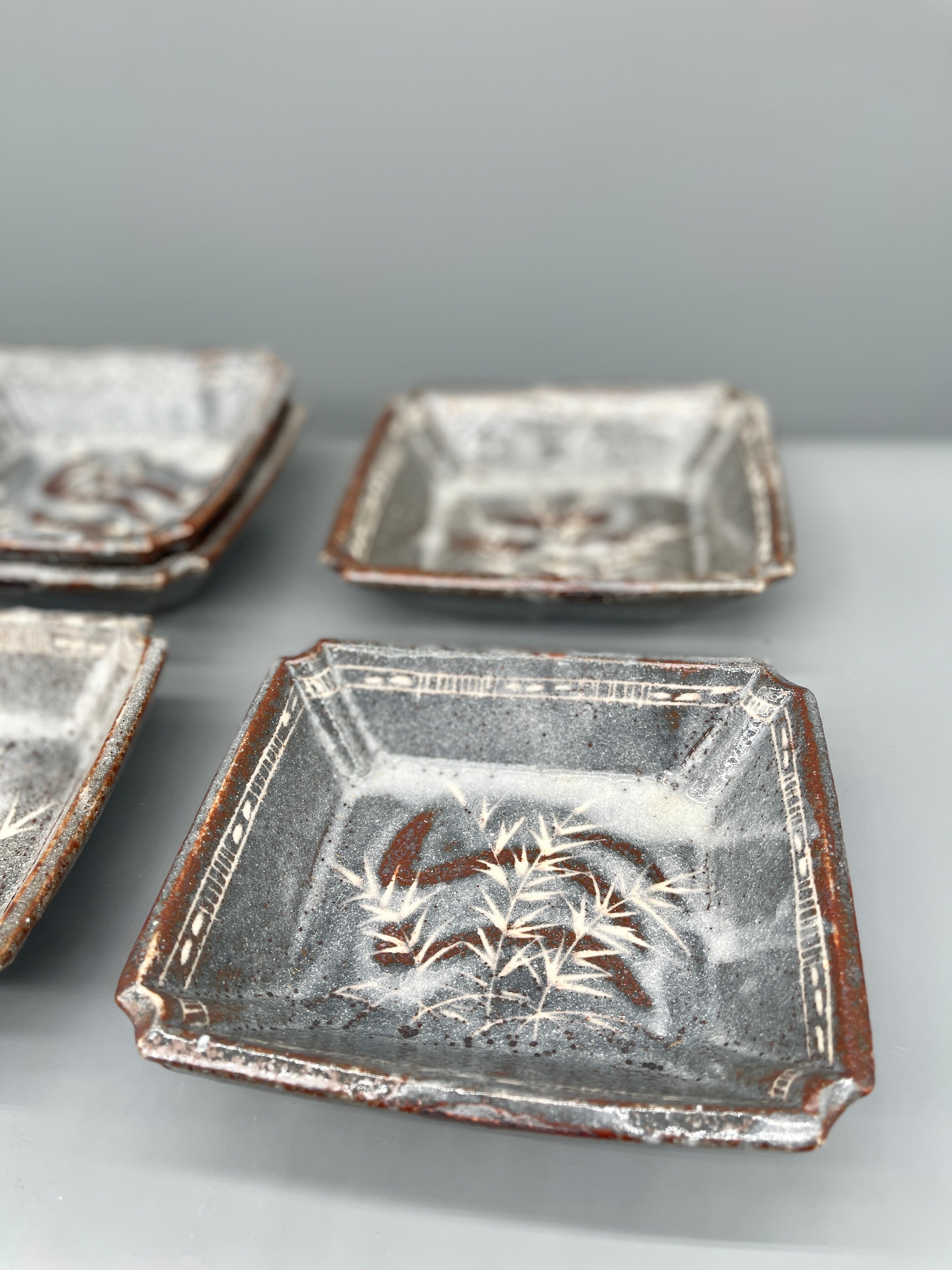 Set of Vintage Japanese Side Plates, E-Shino
