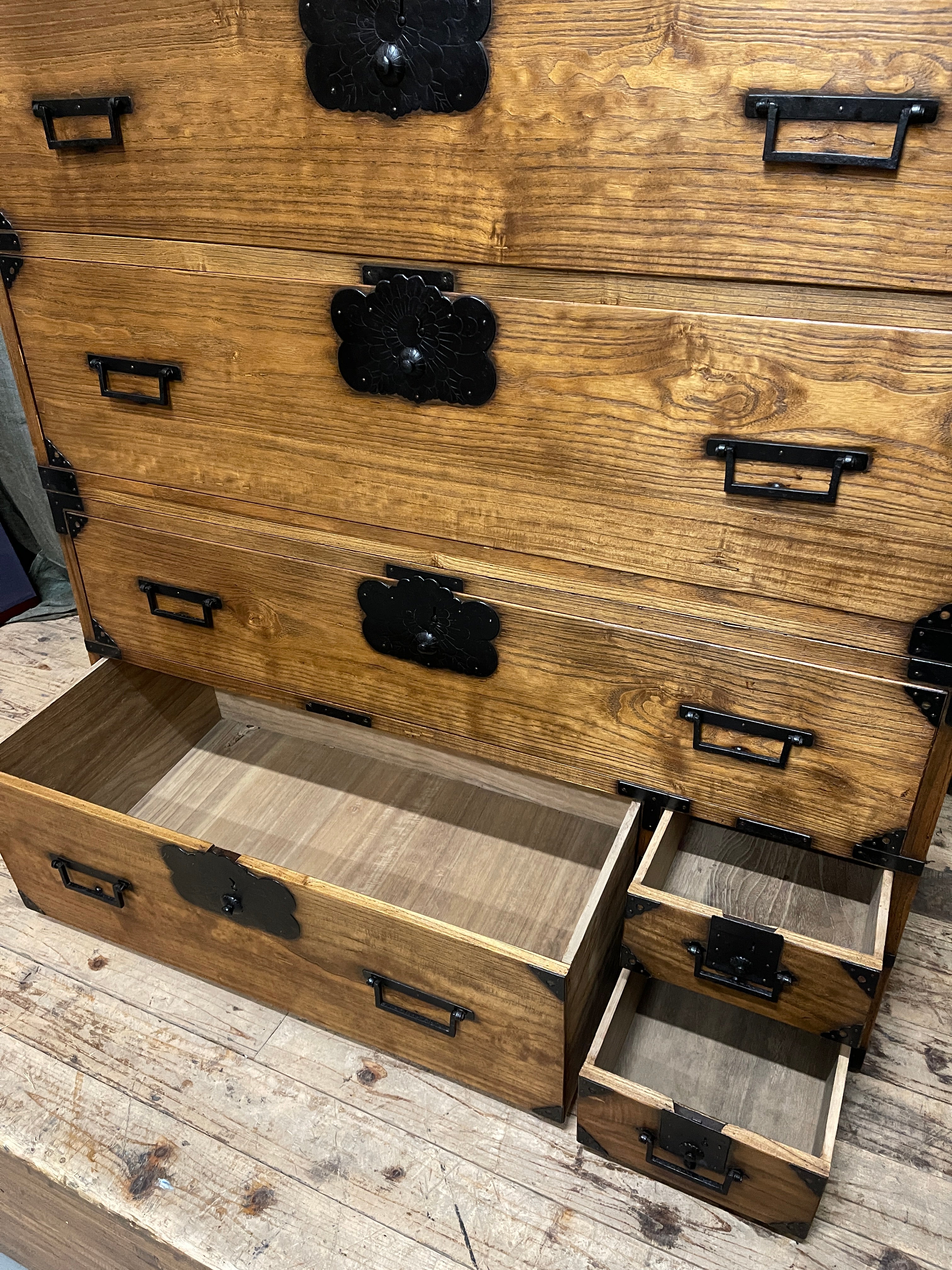 Japanese Kimono Storage Chest-on-Chest, Isho Dansu - Paulownia | Meiji