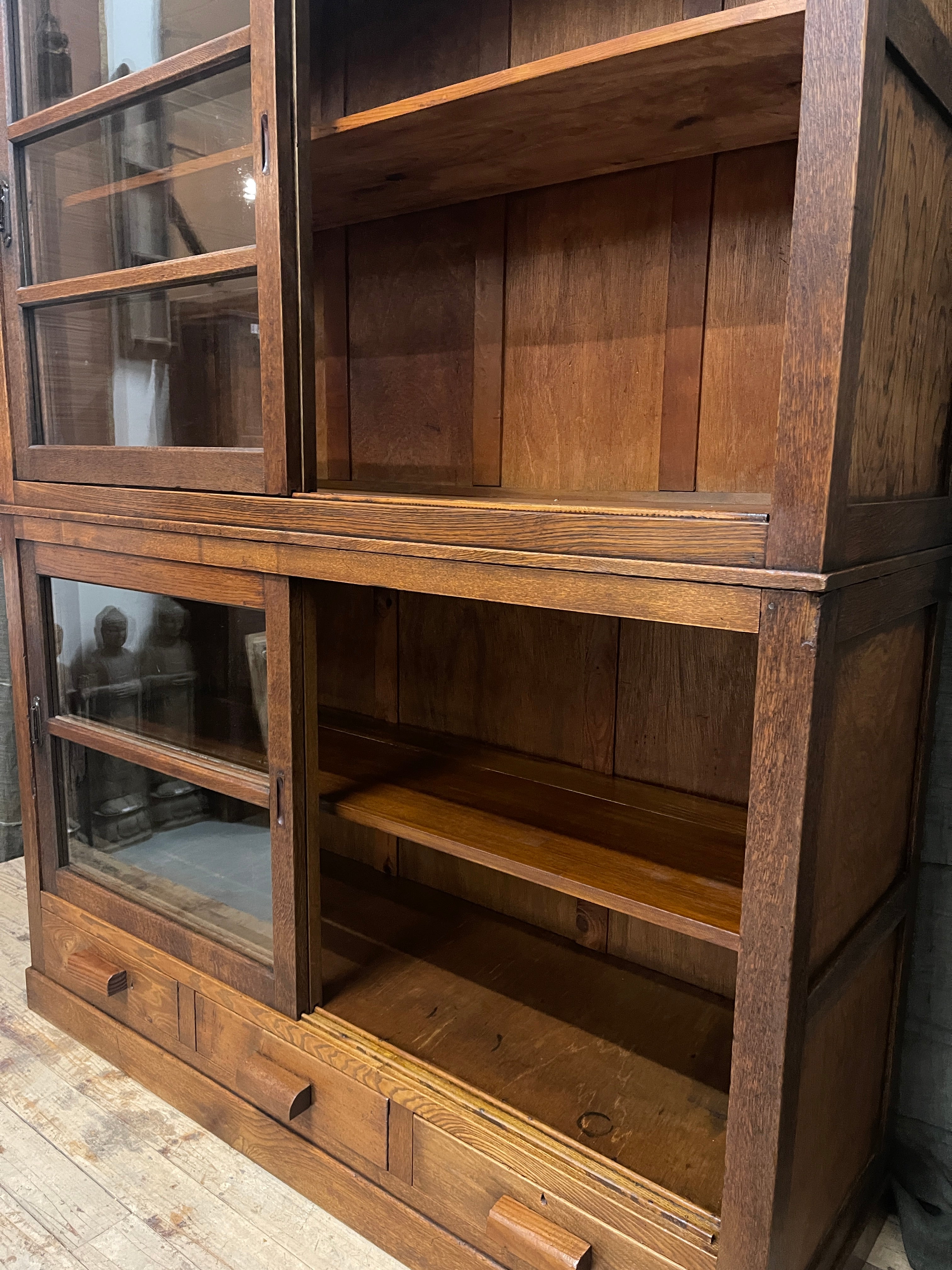 Japanese Library Cabinet - Oak | Taisho
