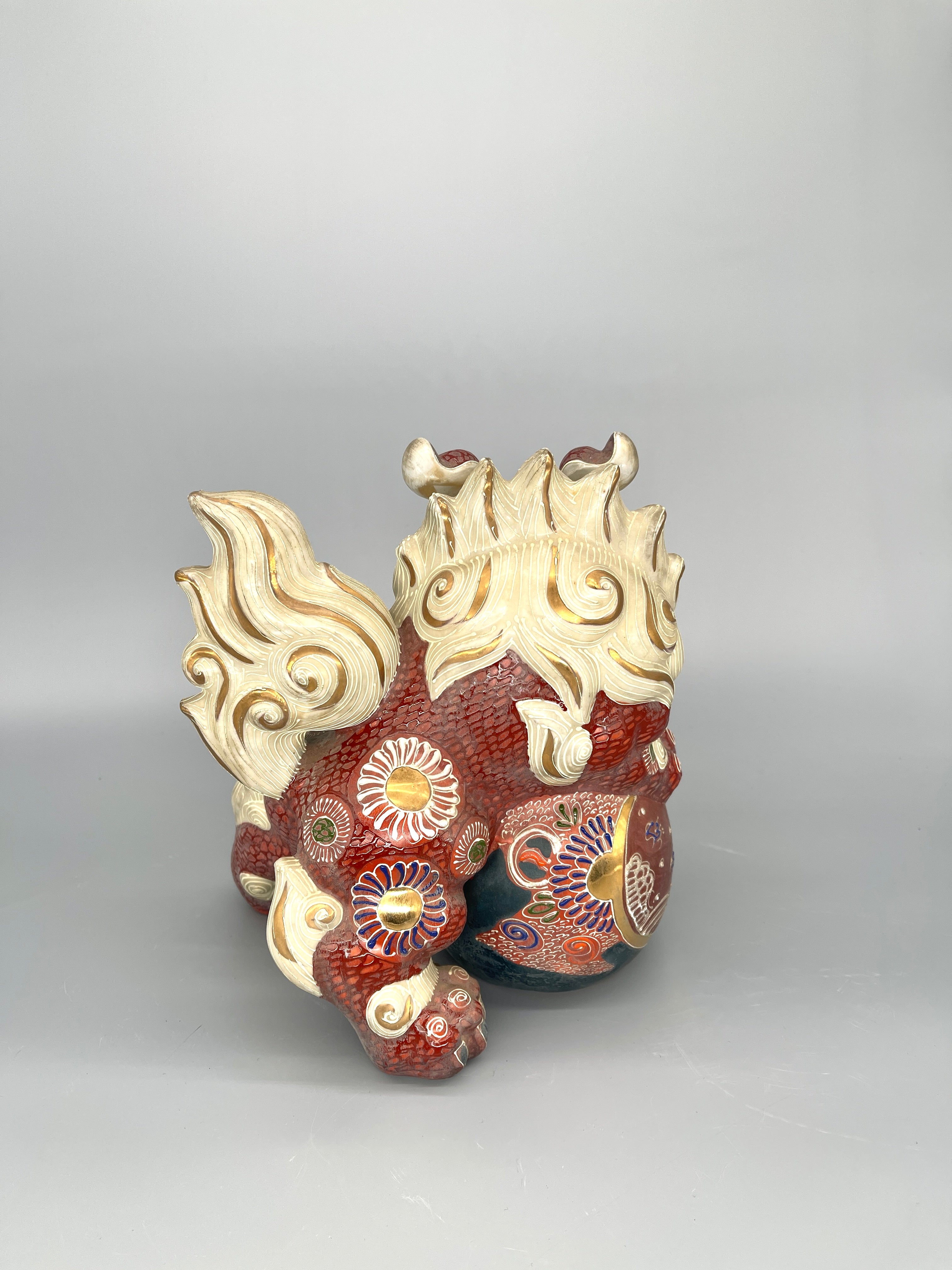 Vintage Japanese Kutani Porcelain Shi-Shi | c.1950