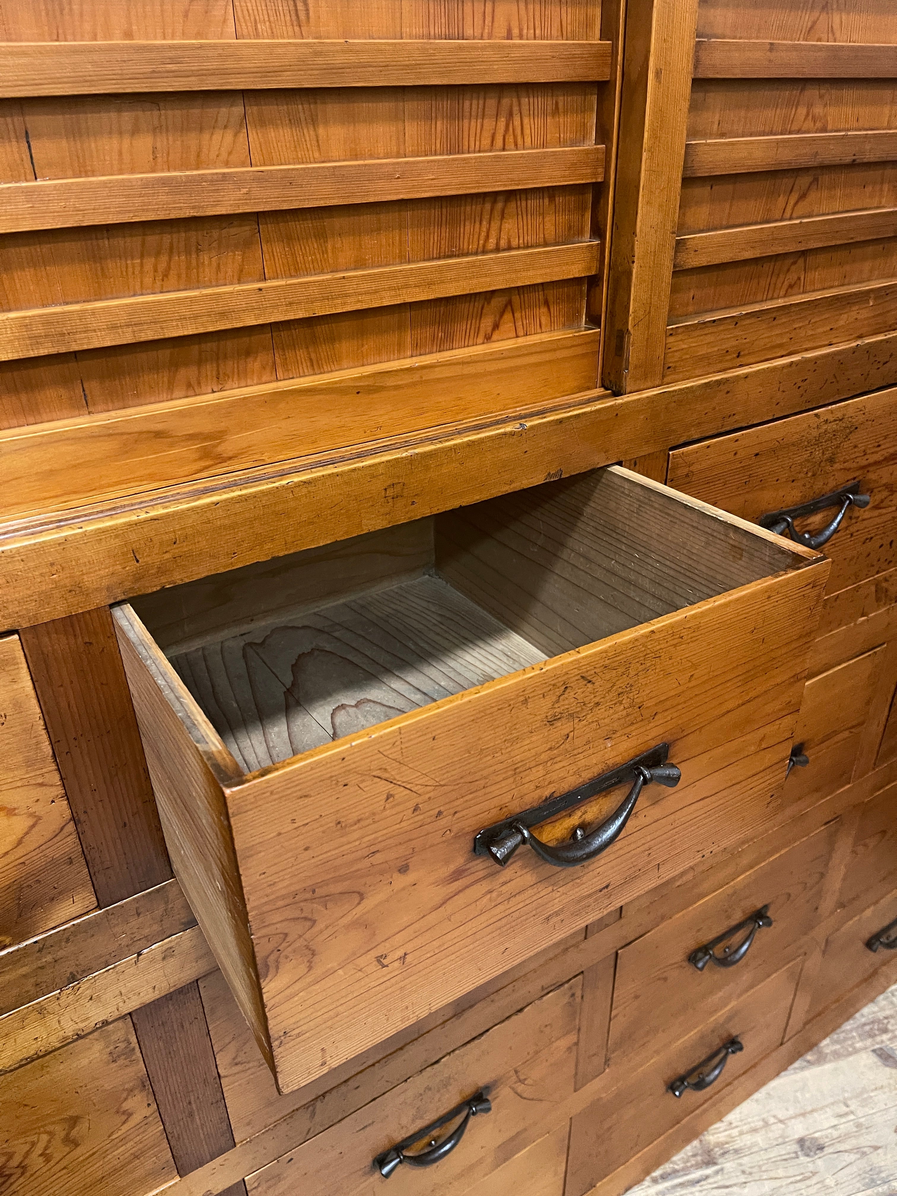 Antique Japanese Shop Storage Cabinet - Cedar, Cypress | Meiji c.1880