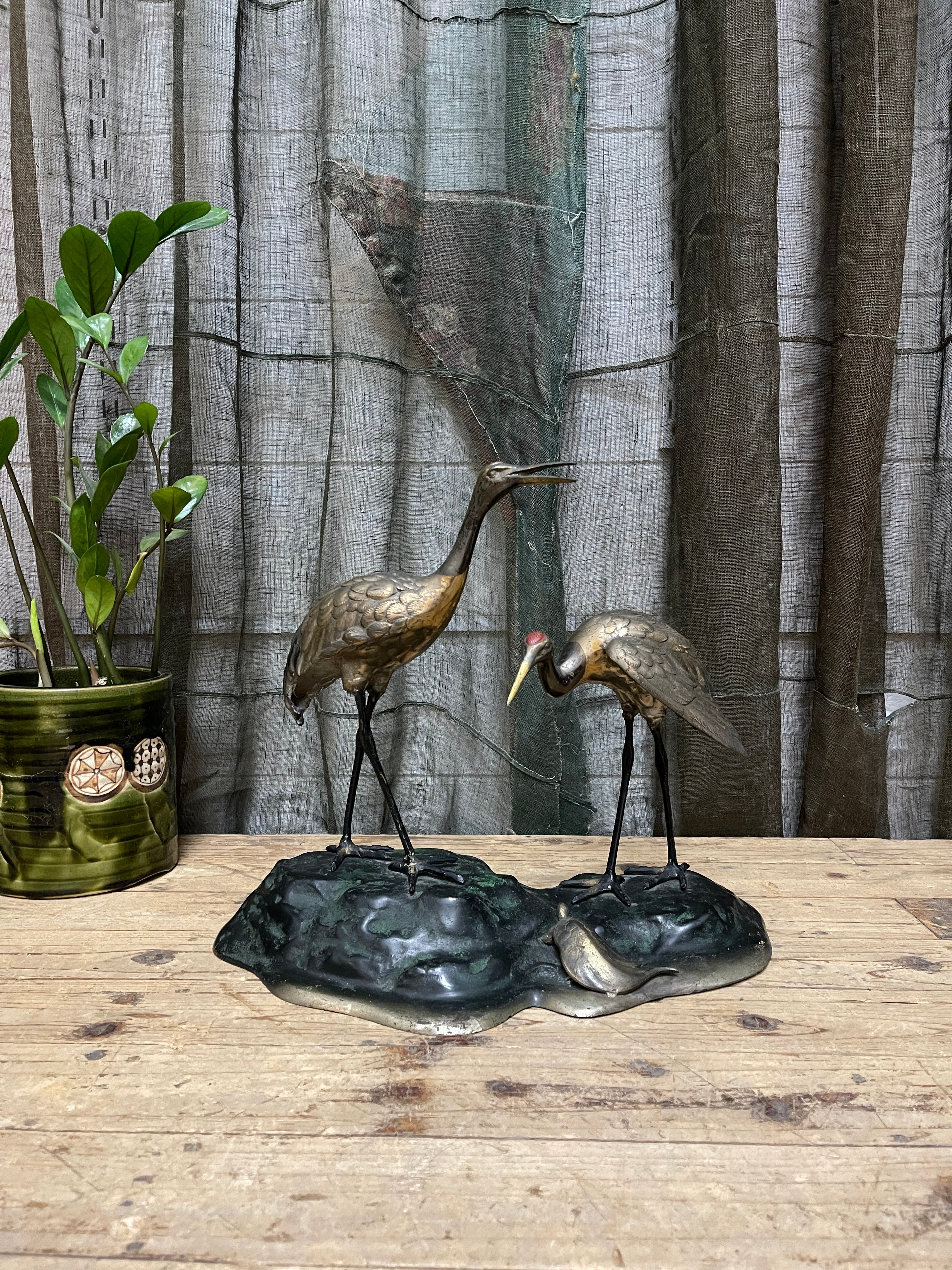 Japanes Okimono Of Two Cranes | c.1950