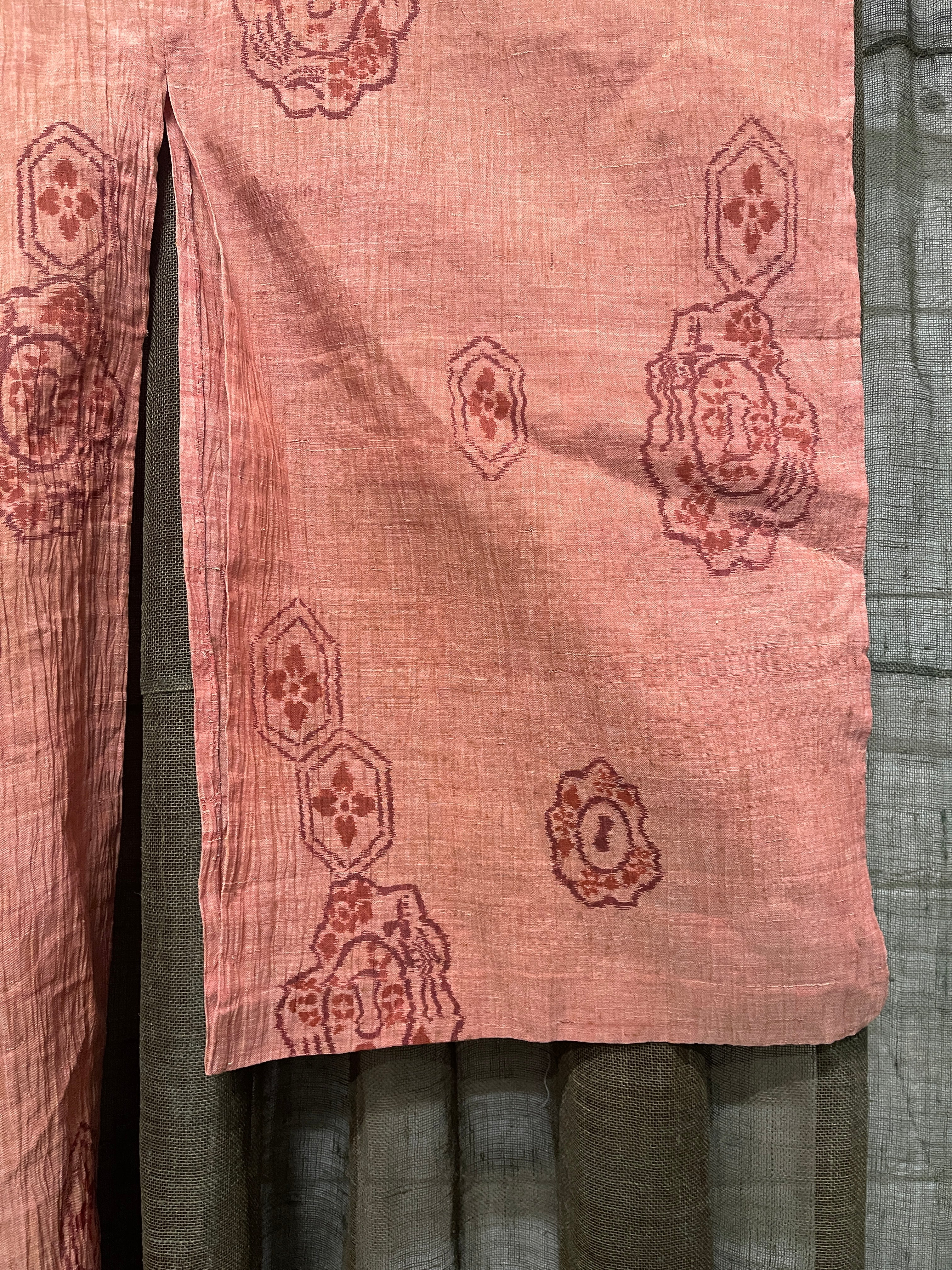 Vintage Japanese Hemp Kimono | Kasuri Weave