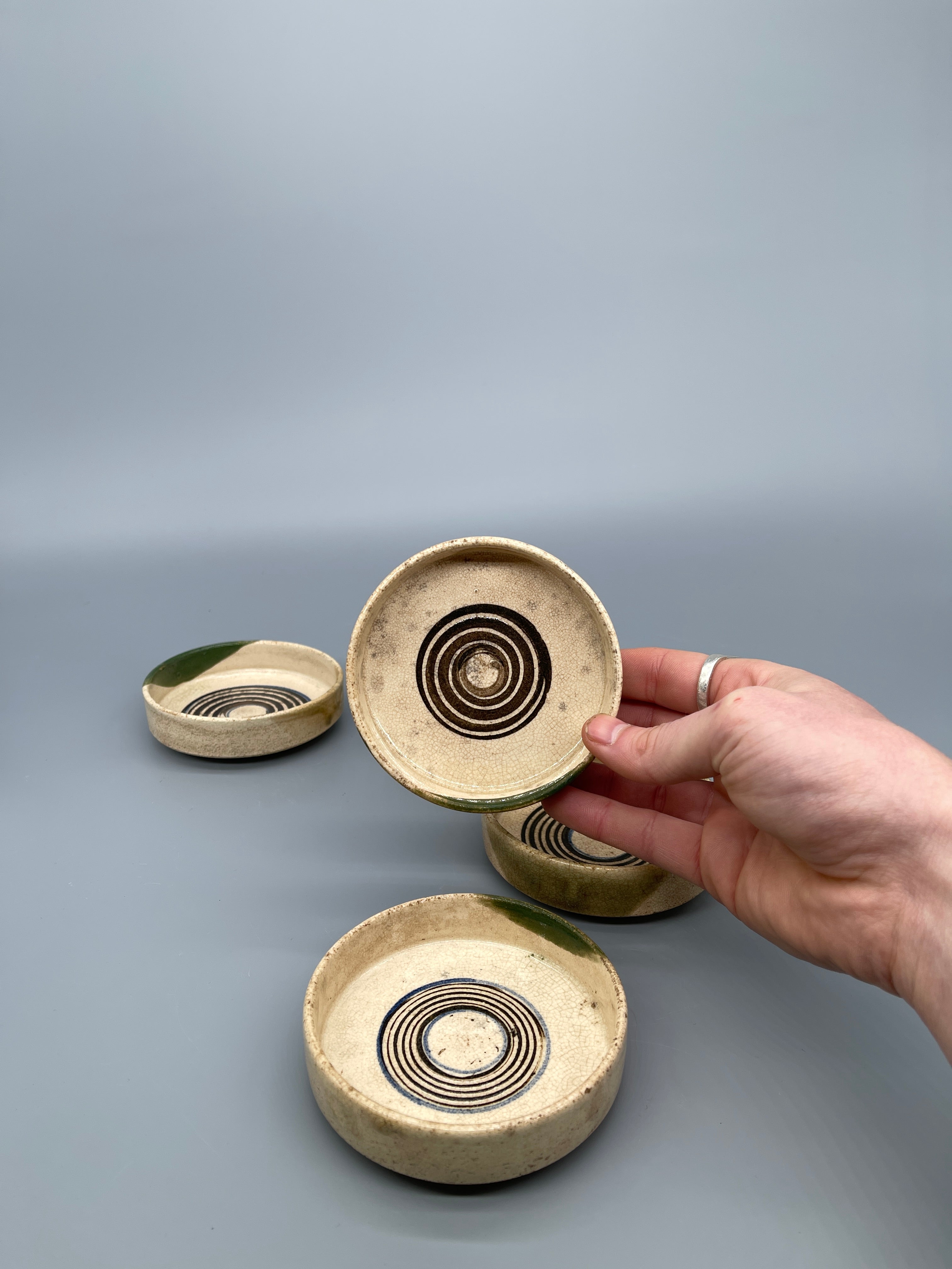 Set of Five Vintage Japanese Circular Side Dishes