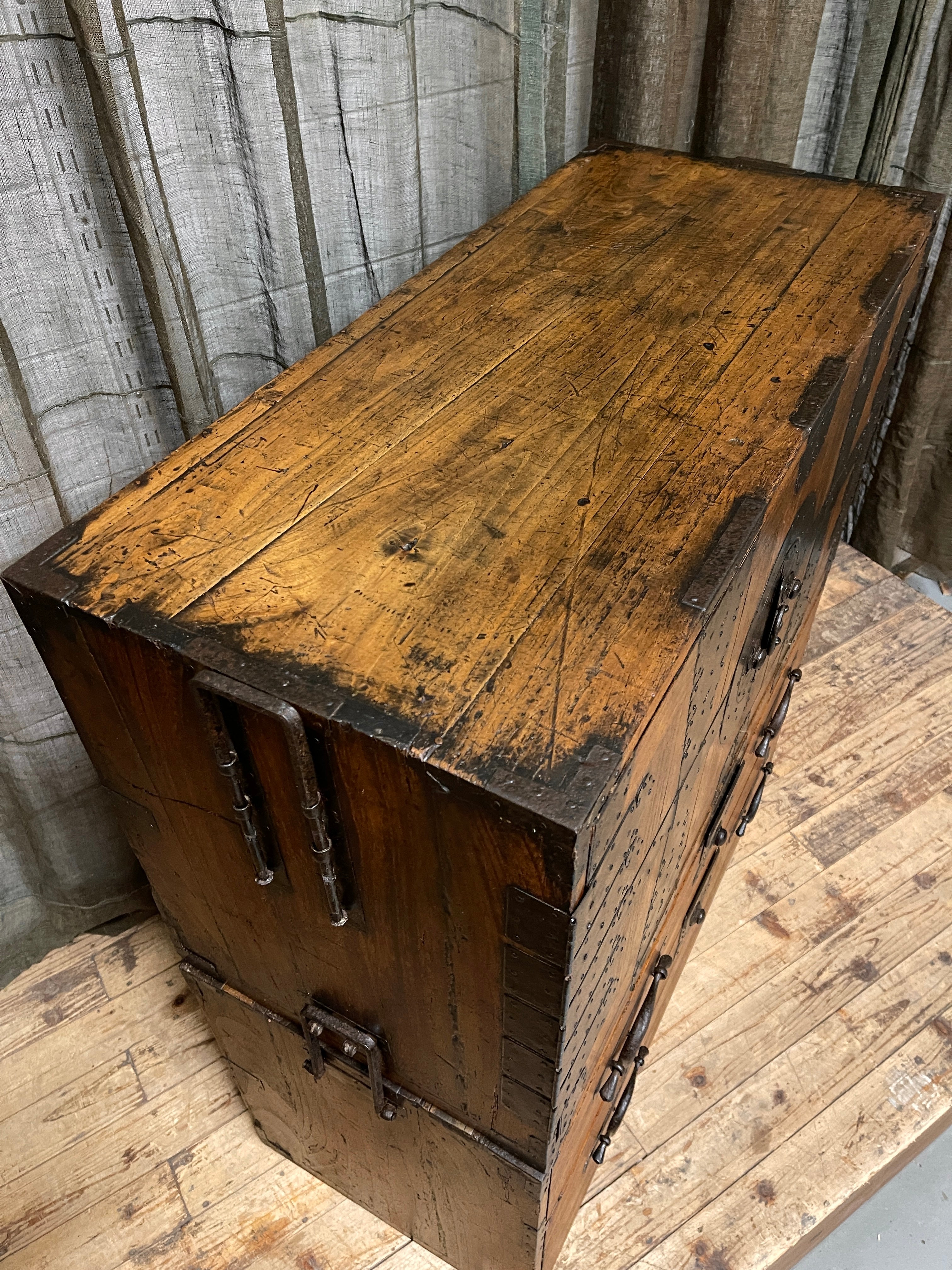 Kannon-Biraki Japanese Storage Cabinet - Paulownia & Iron Hardware | Meiji
