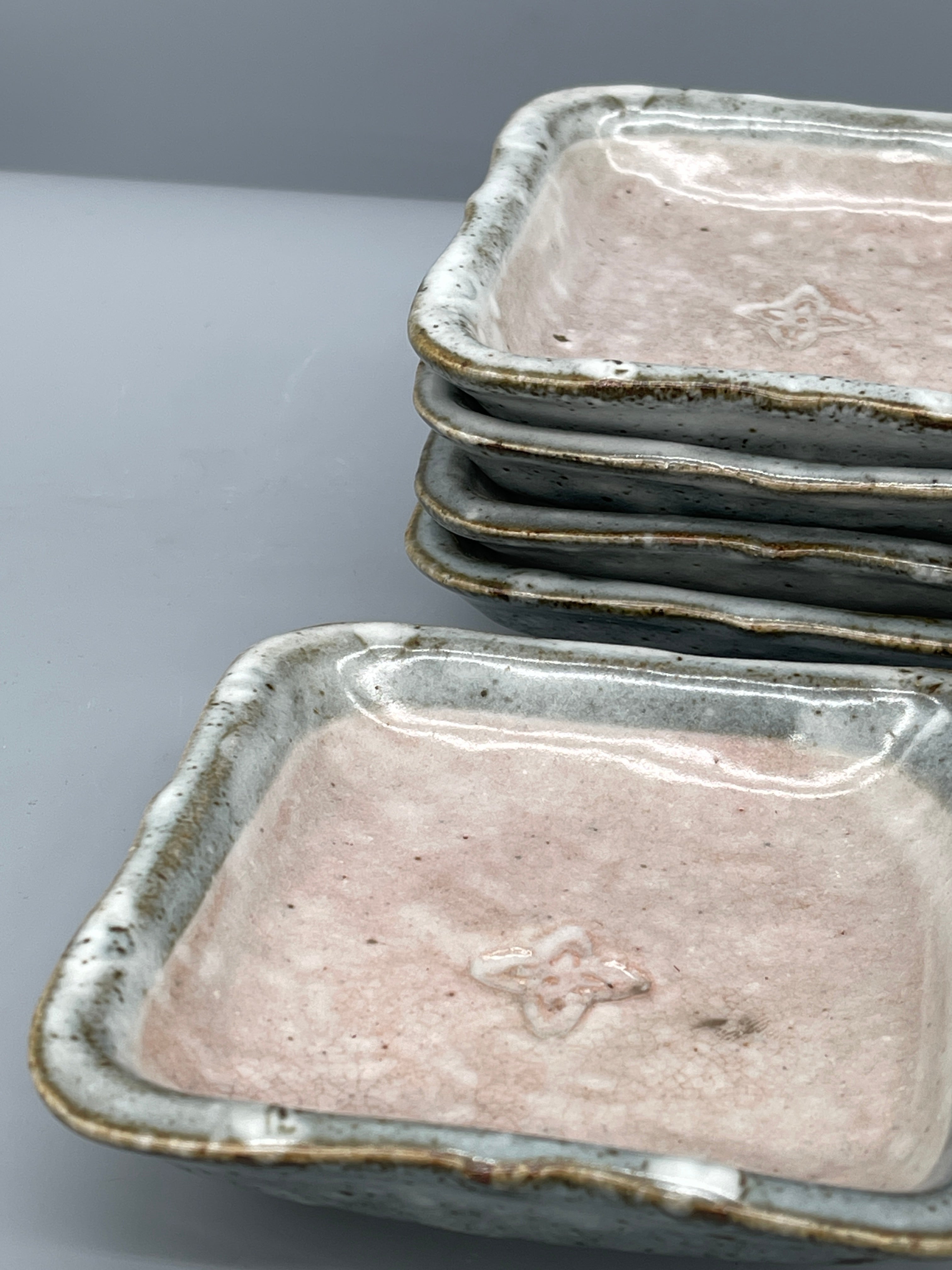 Set of Five Vintage Japanese Side Plates, Blossom Motif