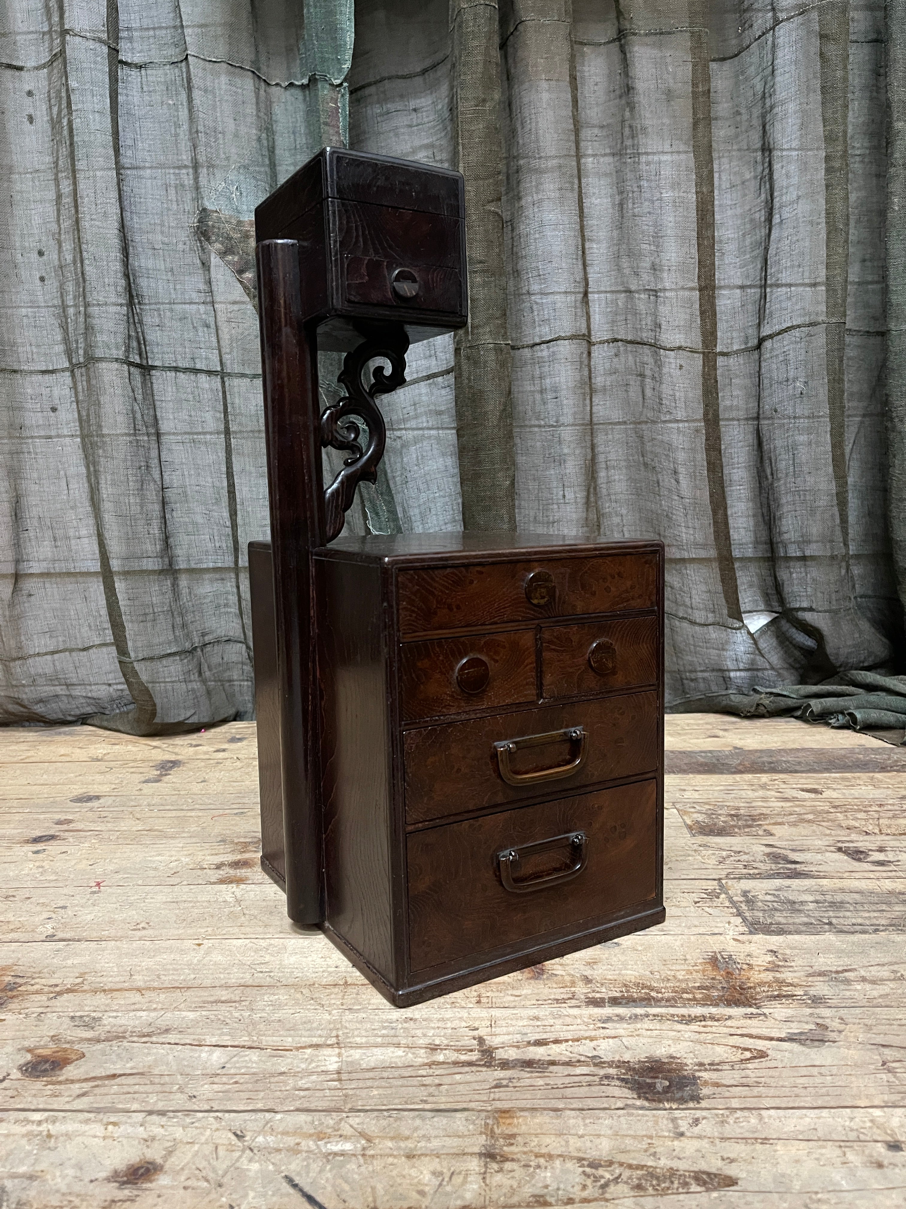 Vintage Japanese Sewing Box, Hari Bako - Elm | 1920's