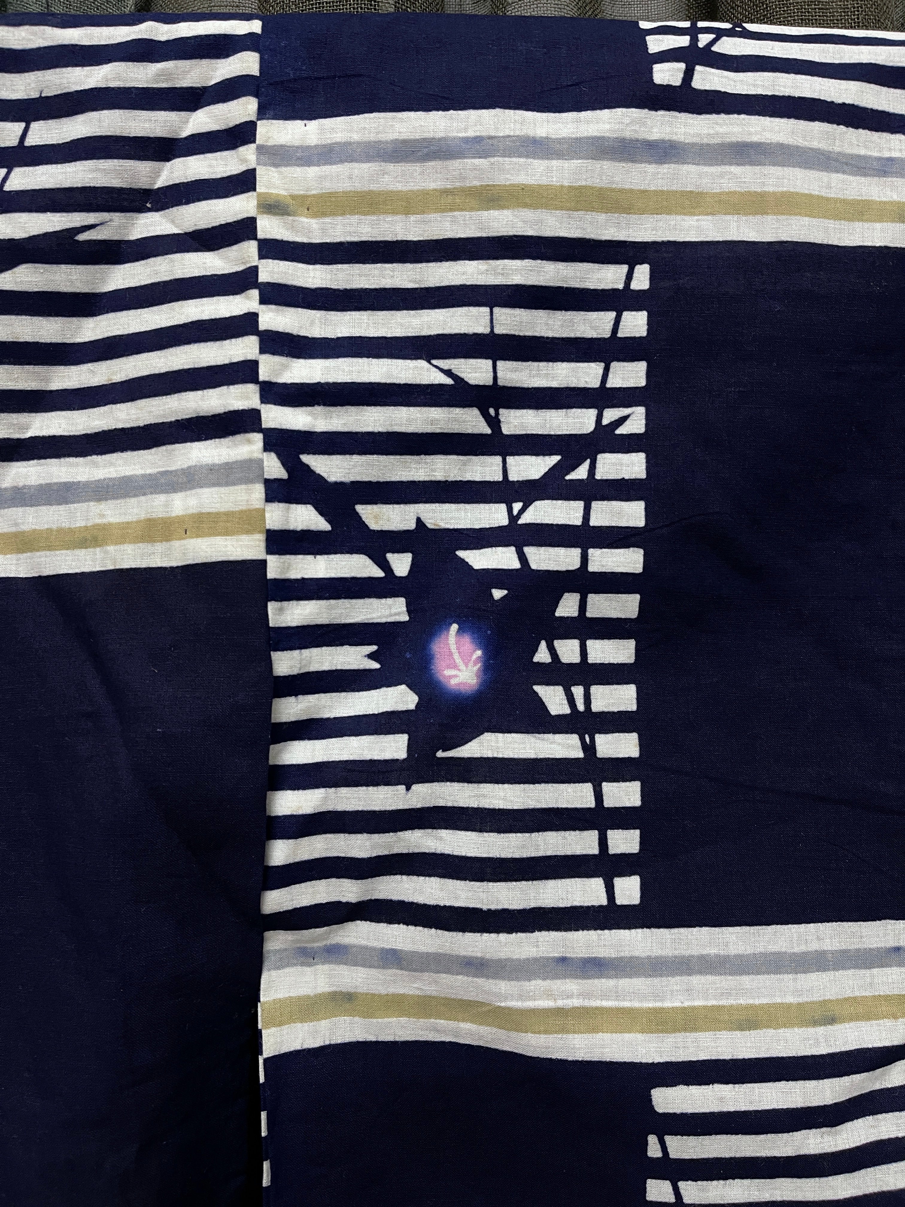 Vintage Yukata, Japanese Cotton Kimono - White & Blue - Women's