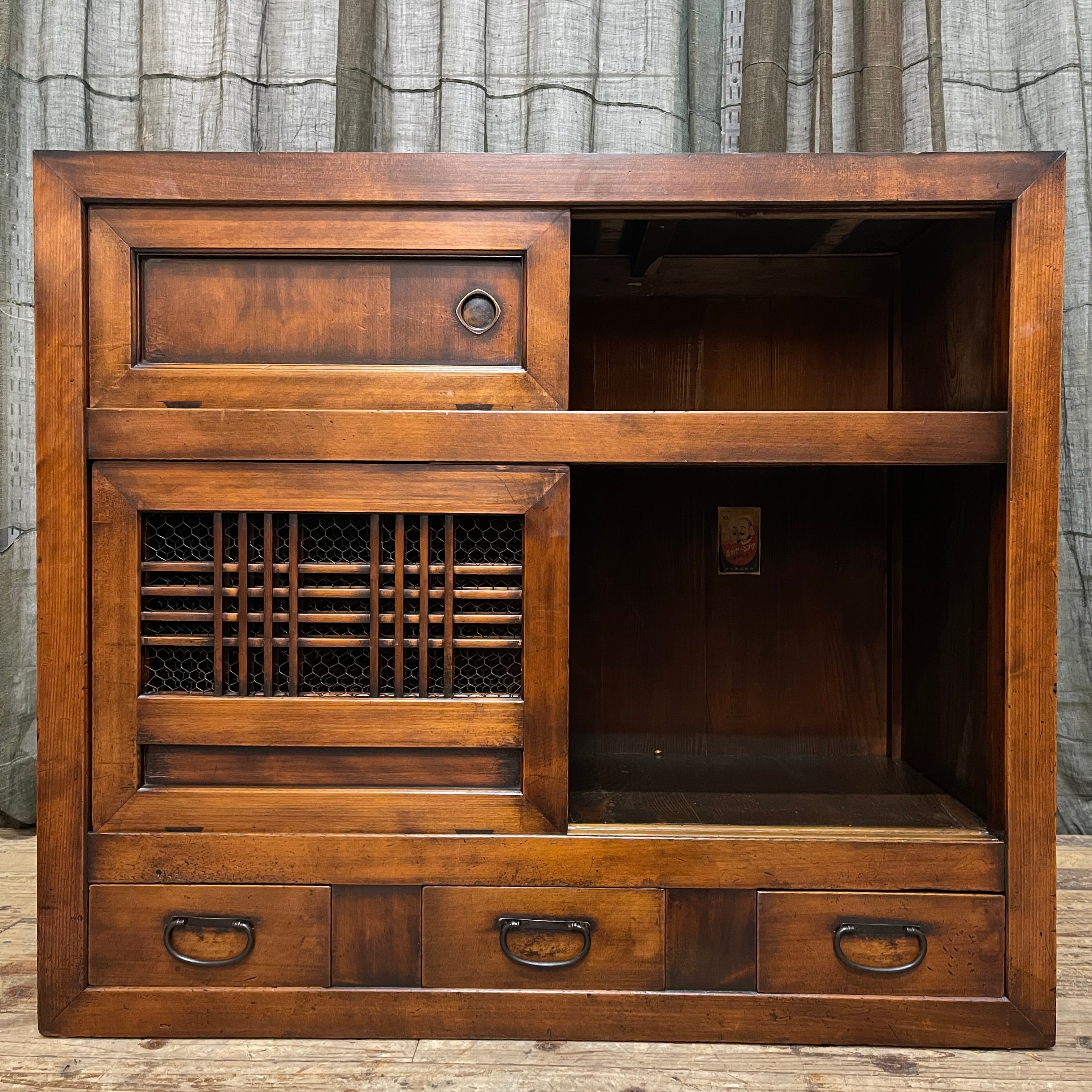 Antique Japanese Sideboard - Elm & Cedar & Cypress