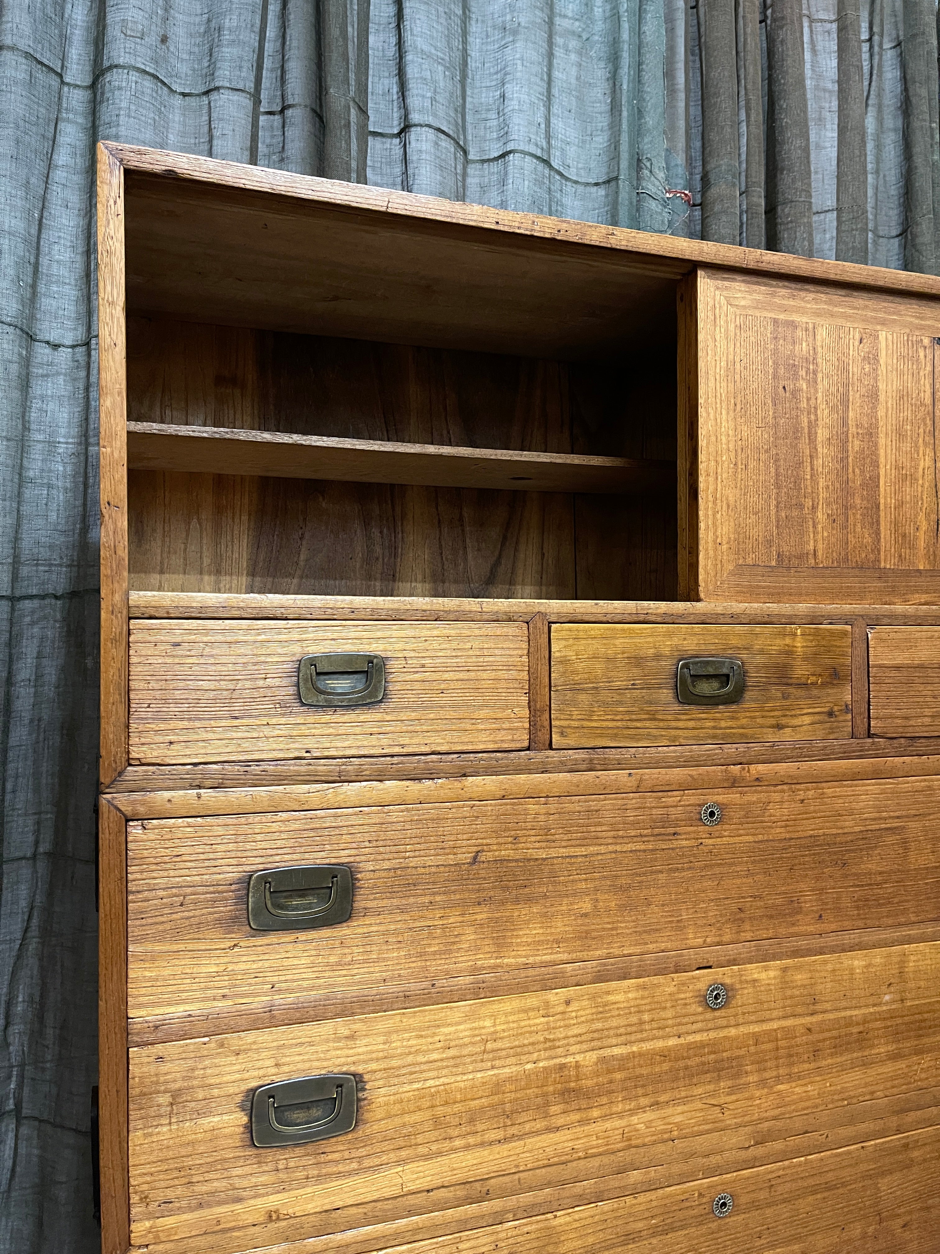 Vintage Japanese Kimono Storage Chest of Drawers - Cedar & Paulownia | C.1930