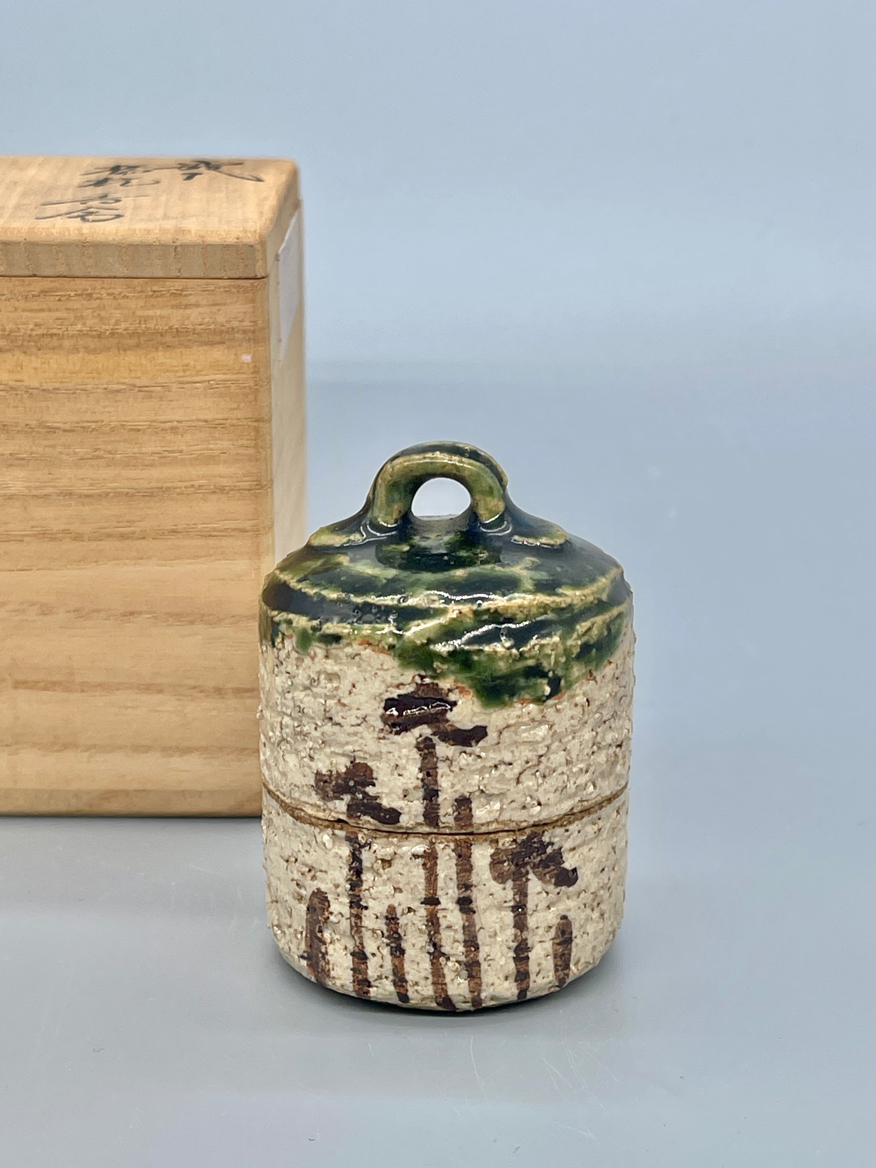 Vintage Japanese Oribe Kogo, Incense Container