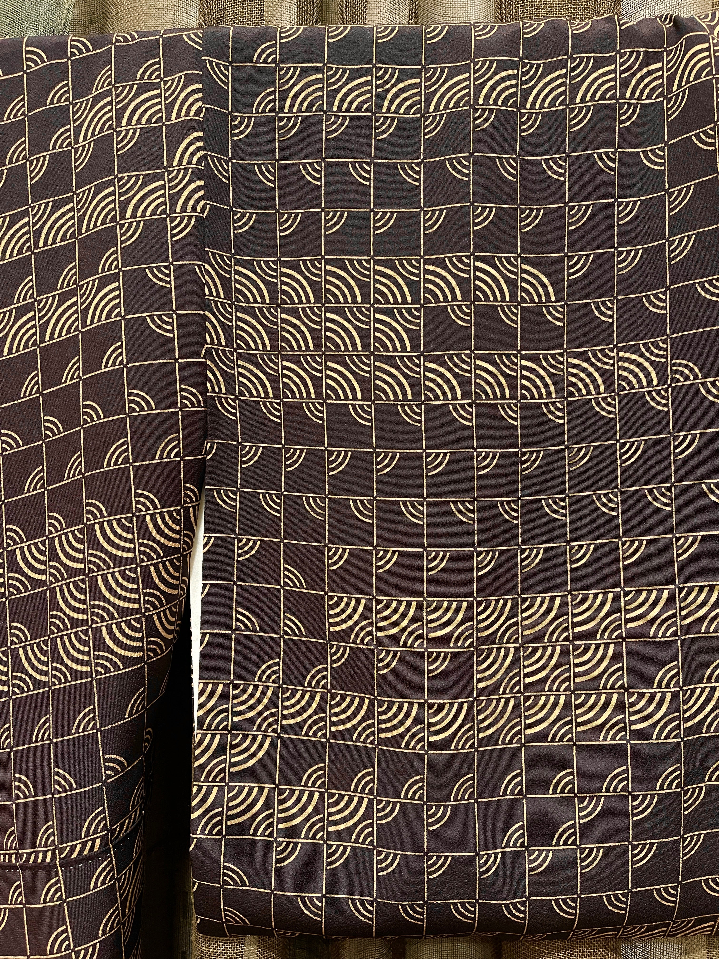 Vintage Japanese Silk Kimono | Dark Brown