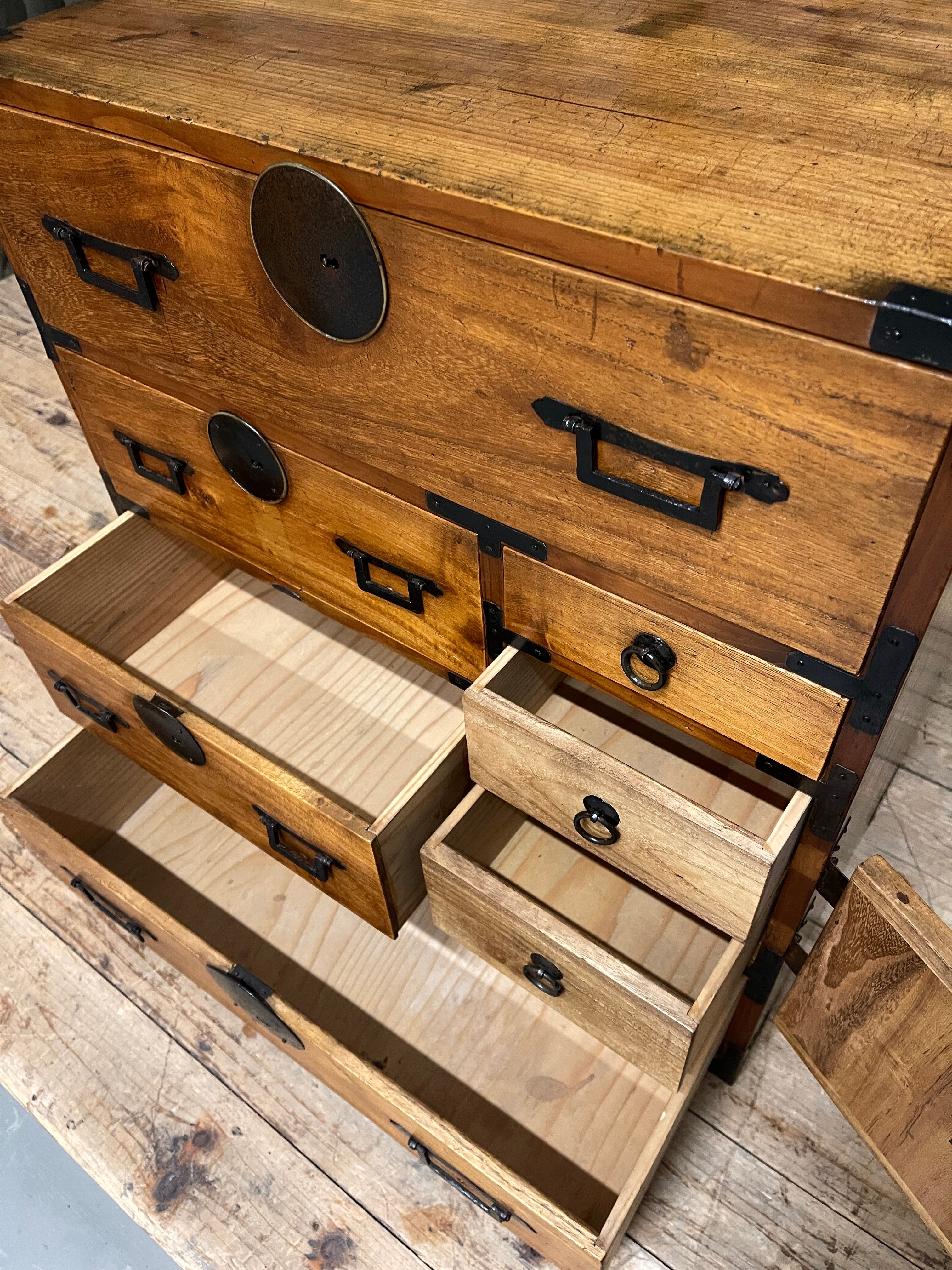 Ko Dansu, Japanese Side Cabinet - Cypress & Paulownia | Meiji
