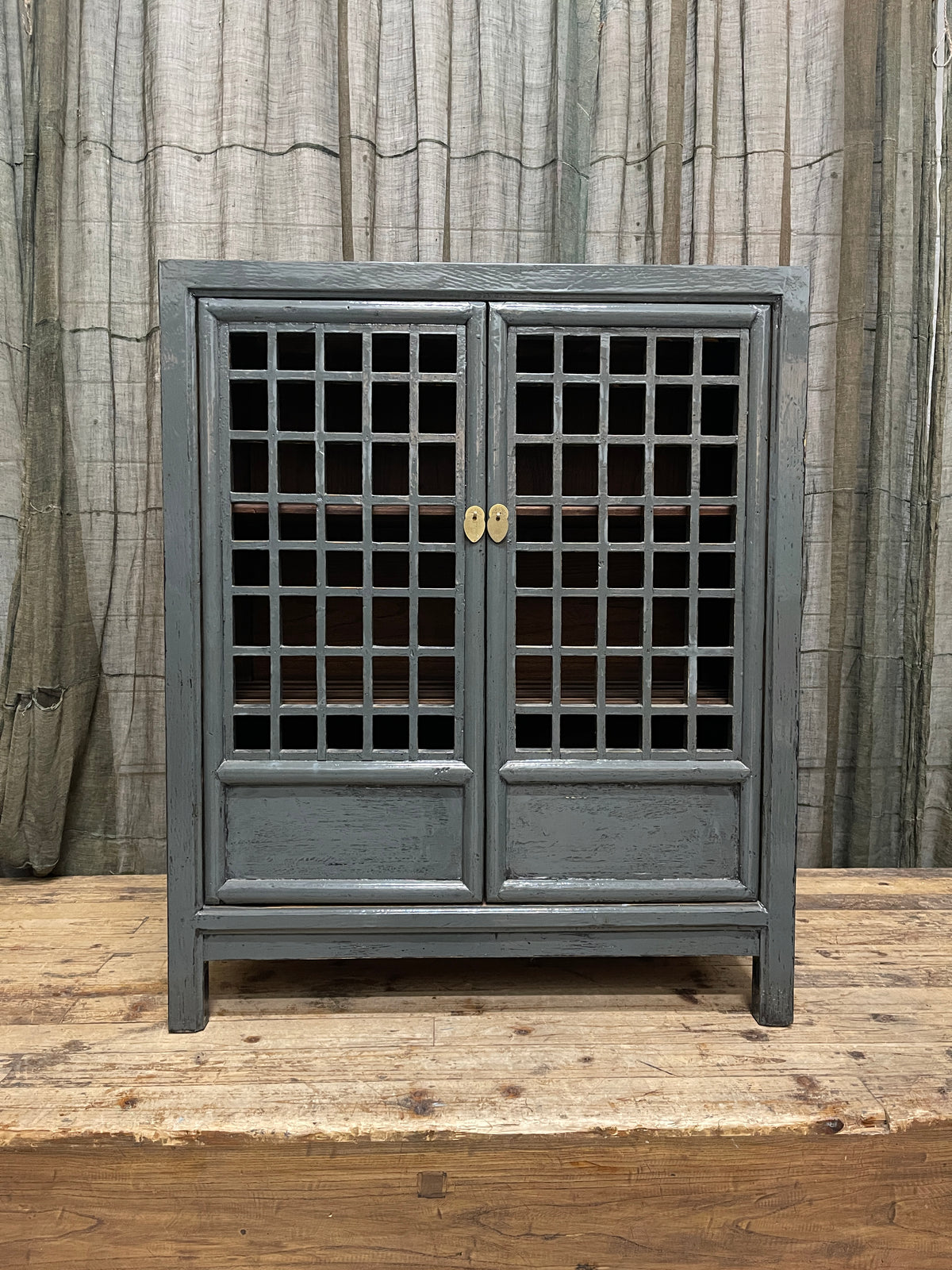 Chinese Grey Lacquered Cabinet
