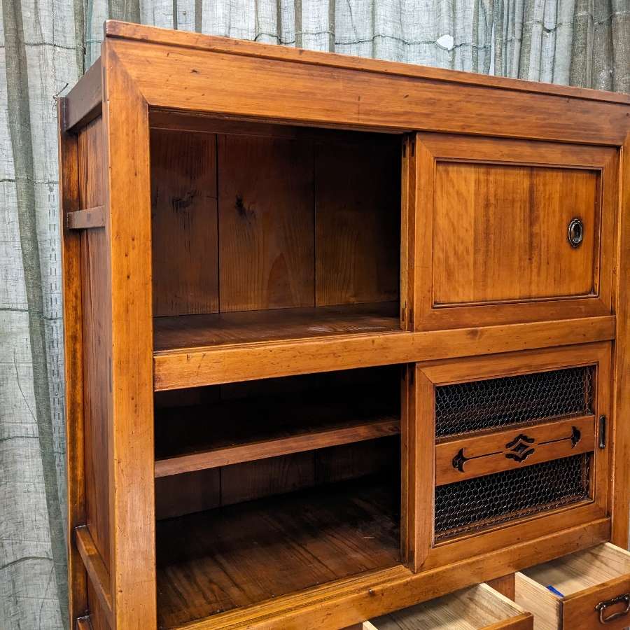 Japanese Mizuya, Kitchen Cabinet - Cedar & Copper | c.1890