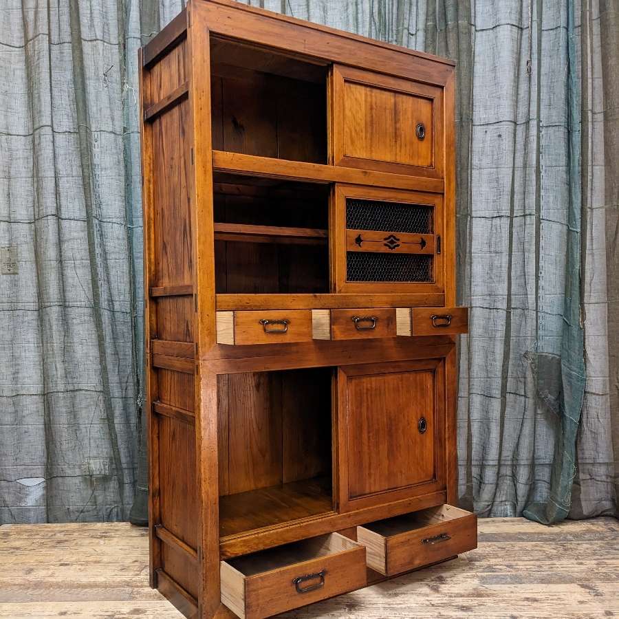 Japanese Mizuya, Kitchen Cabinet - Cedar & Copper | c.1890