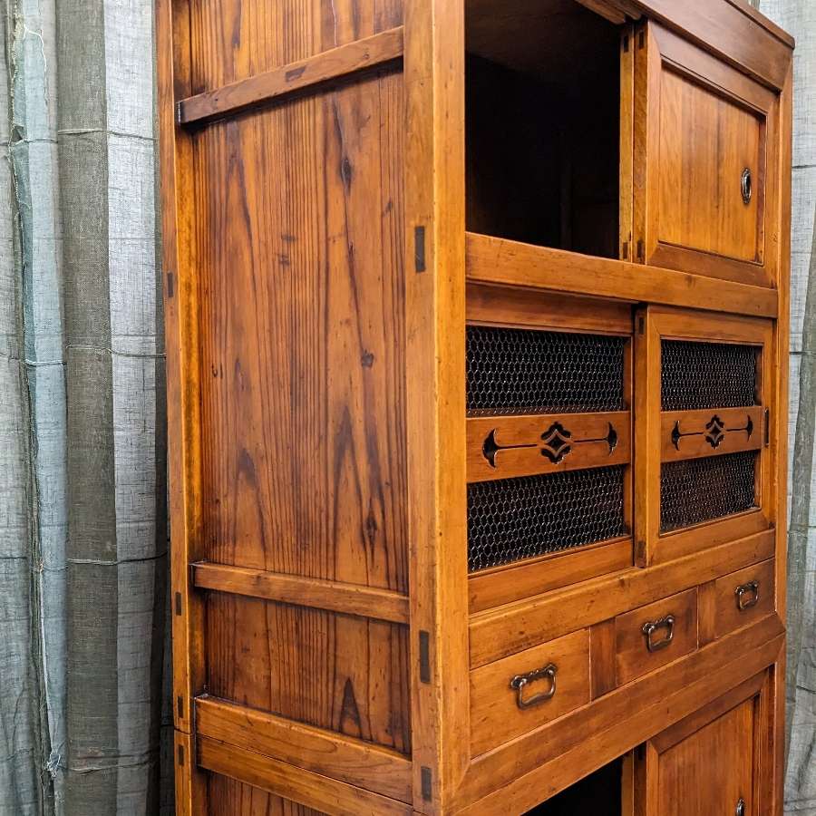 Japanese Mizuya, Kitchen Cabinet - Cedar & Copper | c.1890