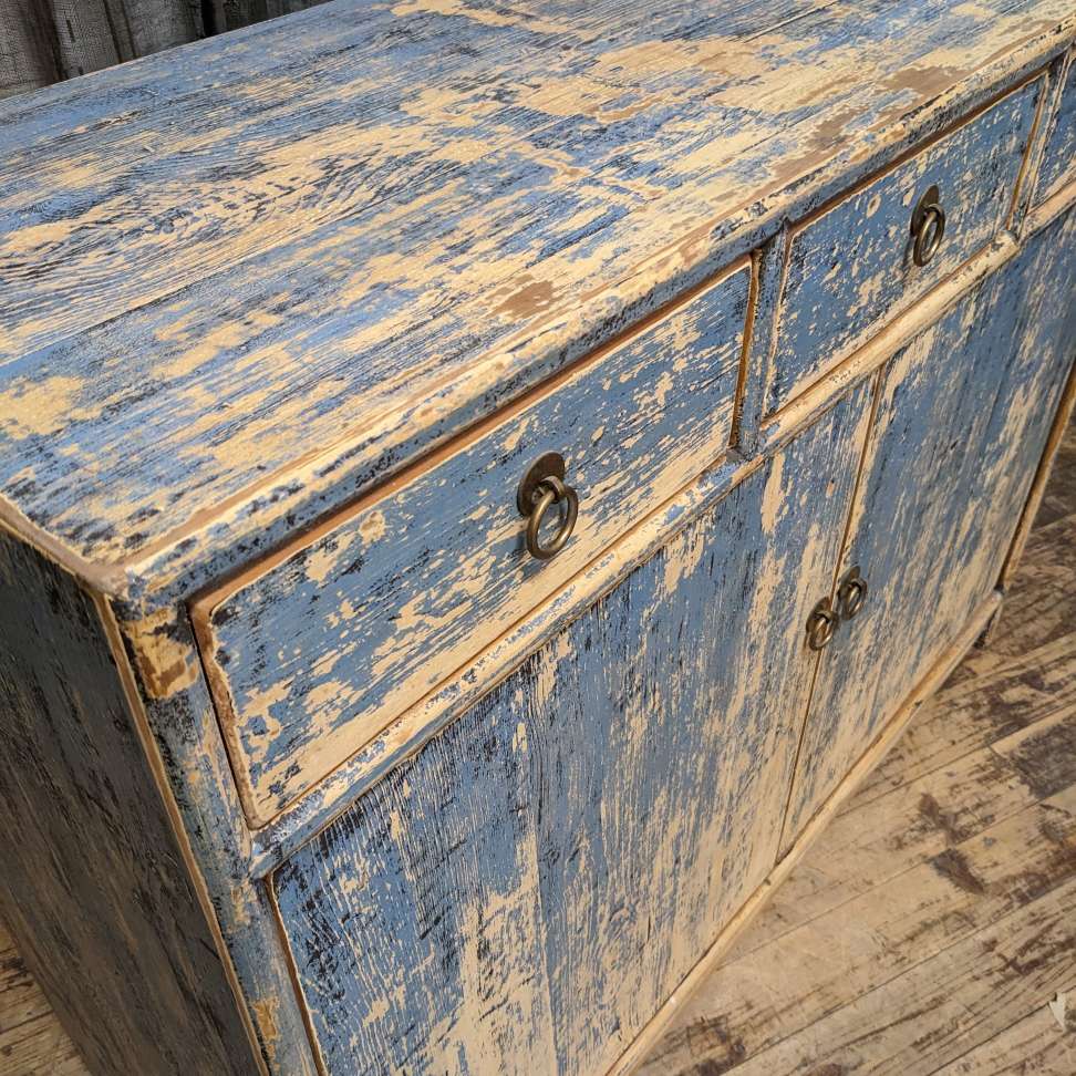 Provincial Style Chinese Storage Cabinet - Blue
