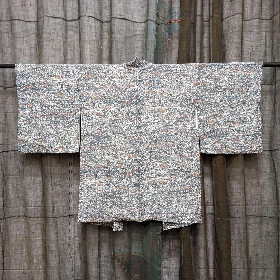 Japanese Haori-Kimono Jacket - Soft drape Marbled design