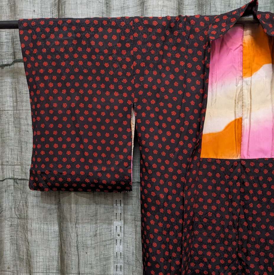 Japanese Haori-Kimono Jacket - Soft drape flower dot design